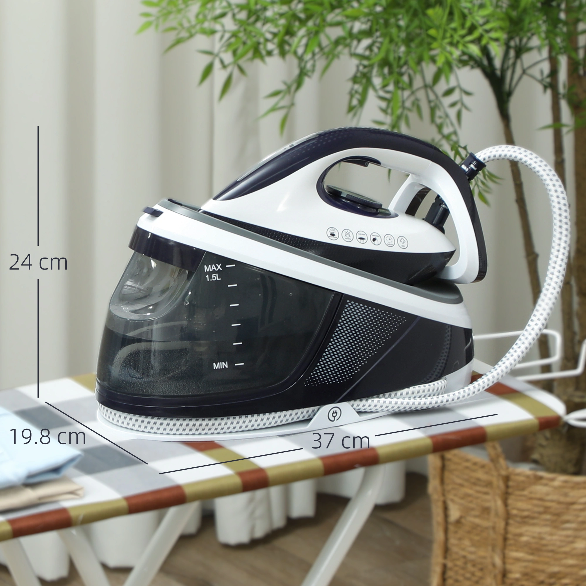Professional Steam Generator Iron, High-Pressure Ironing System, Vertical Steamer for Clothes and Fabric view 2
