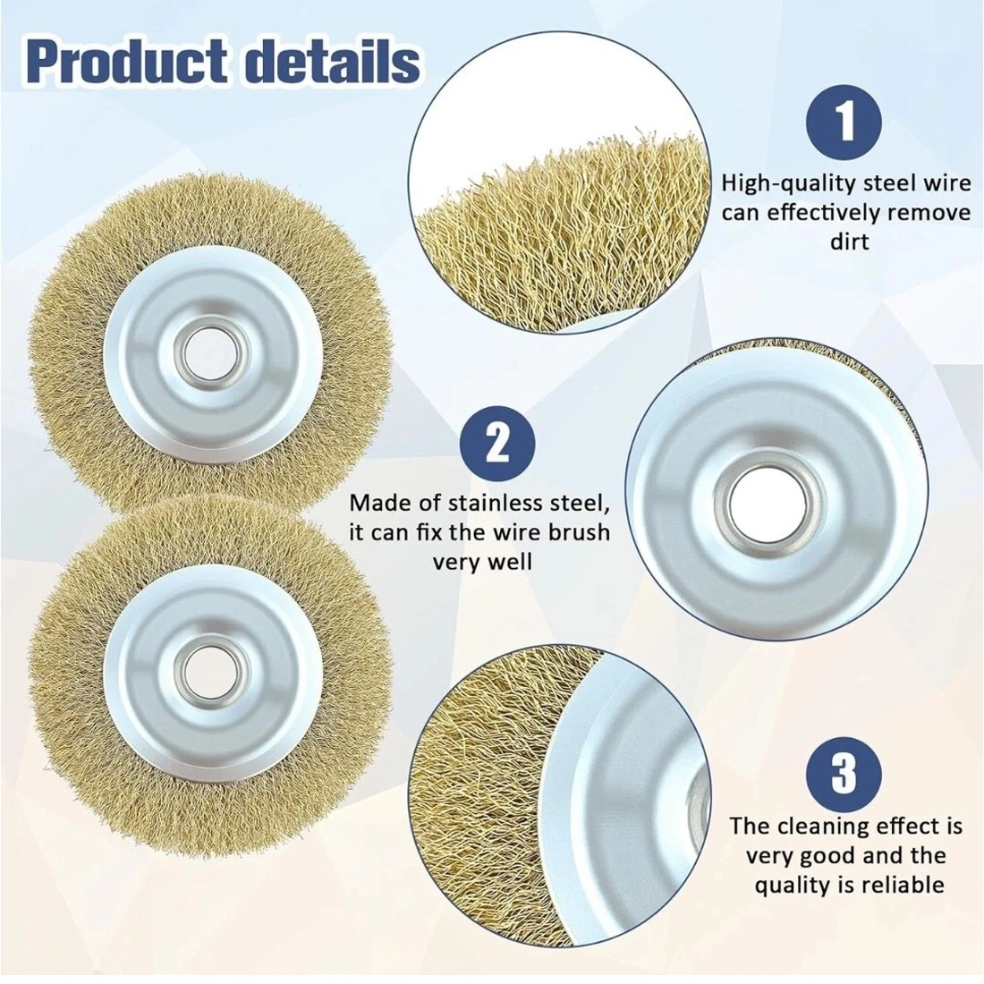 2Pc New Replacement Wire Brush for Ryobi RAC814 Fits RY18PCA-0 OPC1800 OPC1815 UK