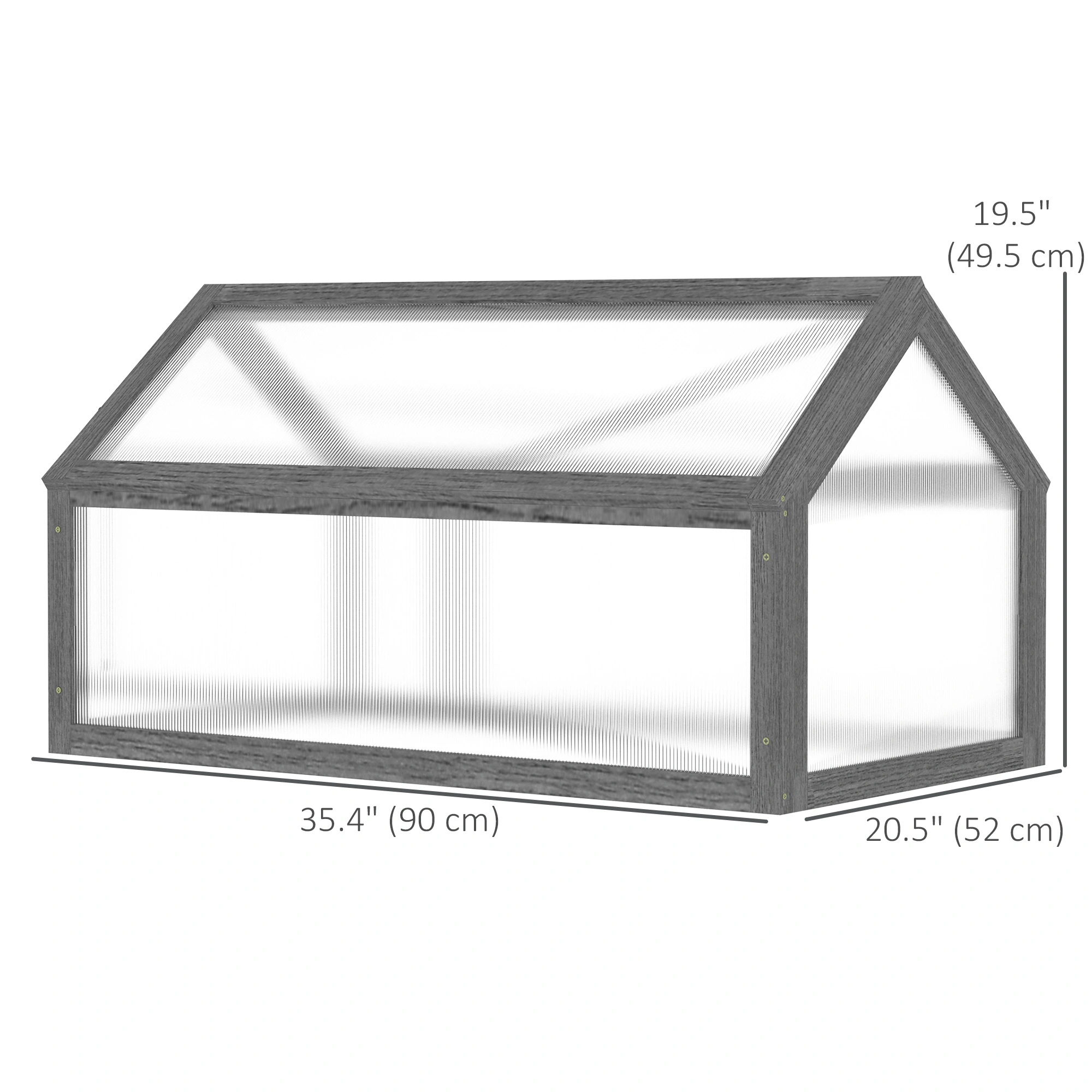 Wooden Cold Frame Greenhouse, Portable Raised Garden Planter Box, Season Extension for Vegetable Seedlings view 2