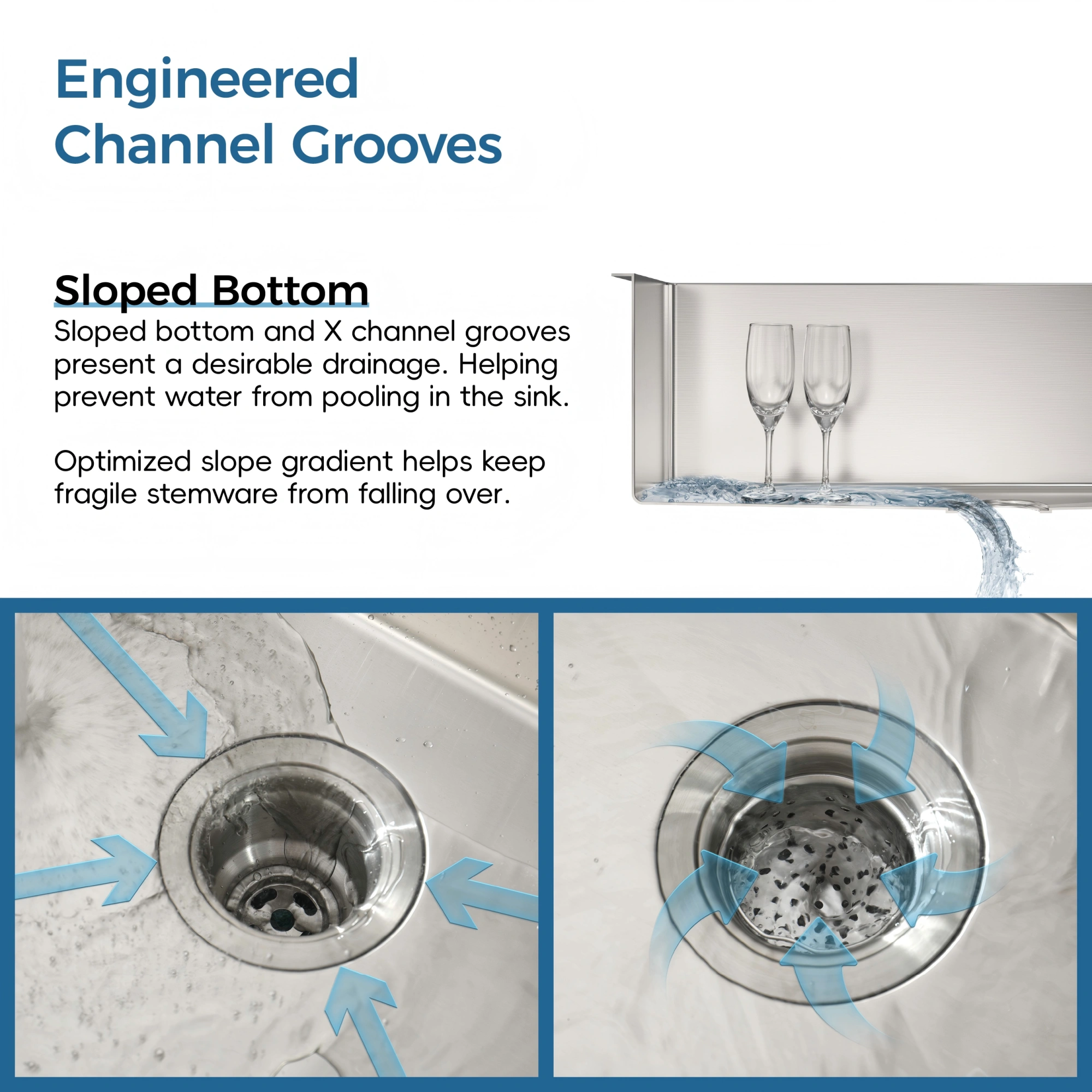 Stainless Steel Kitchen Sink, 23″x19″ Single Bowl, Undermount Handmade Sink in Dark Gray, with US Standard Drain and Hook[Unable ship on weekends, TK/TEMU only for pickup, only TX10643 warehouse supports GOFO] view 8