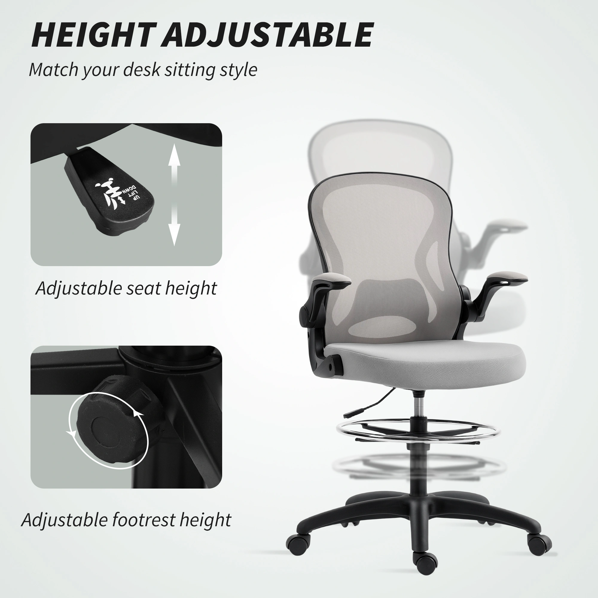 Massaging Office Chair - Ergonomic Executive Swivel Chair with Vibration Massage, High Back view 5