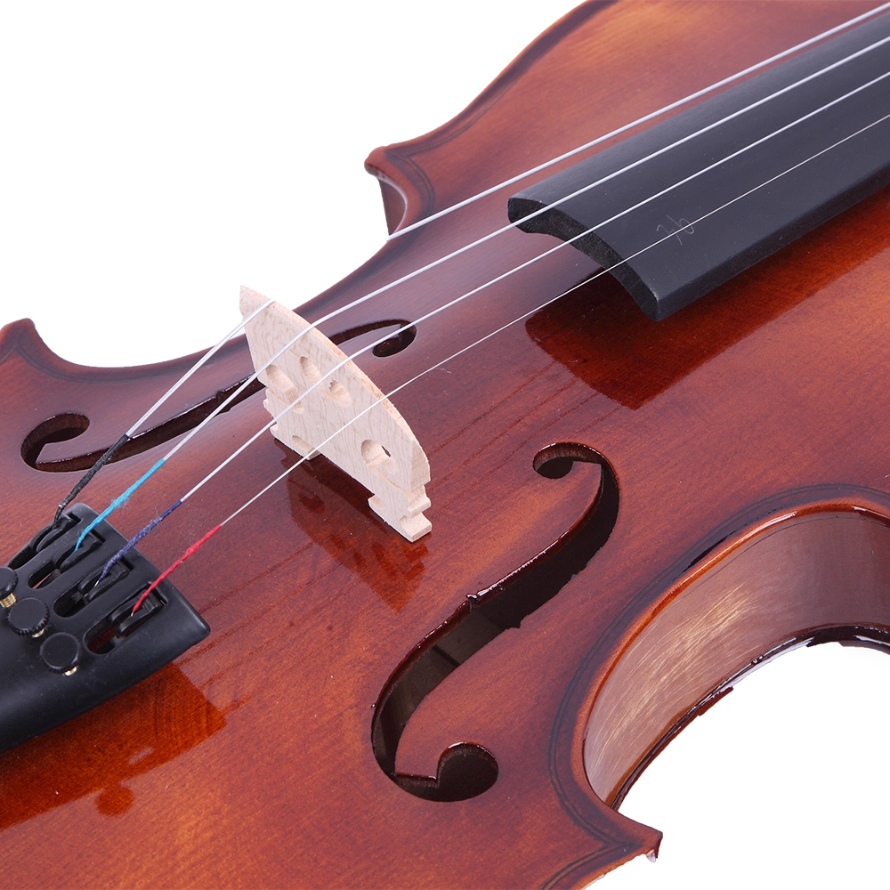 GV201 4/4 Classic Solid Wood Violin Case Bow Violin Strings Rosin Shoulder Rest Electronic Tuner view 15