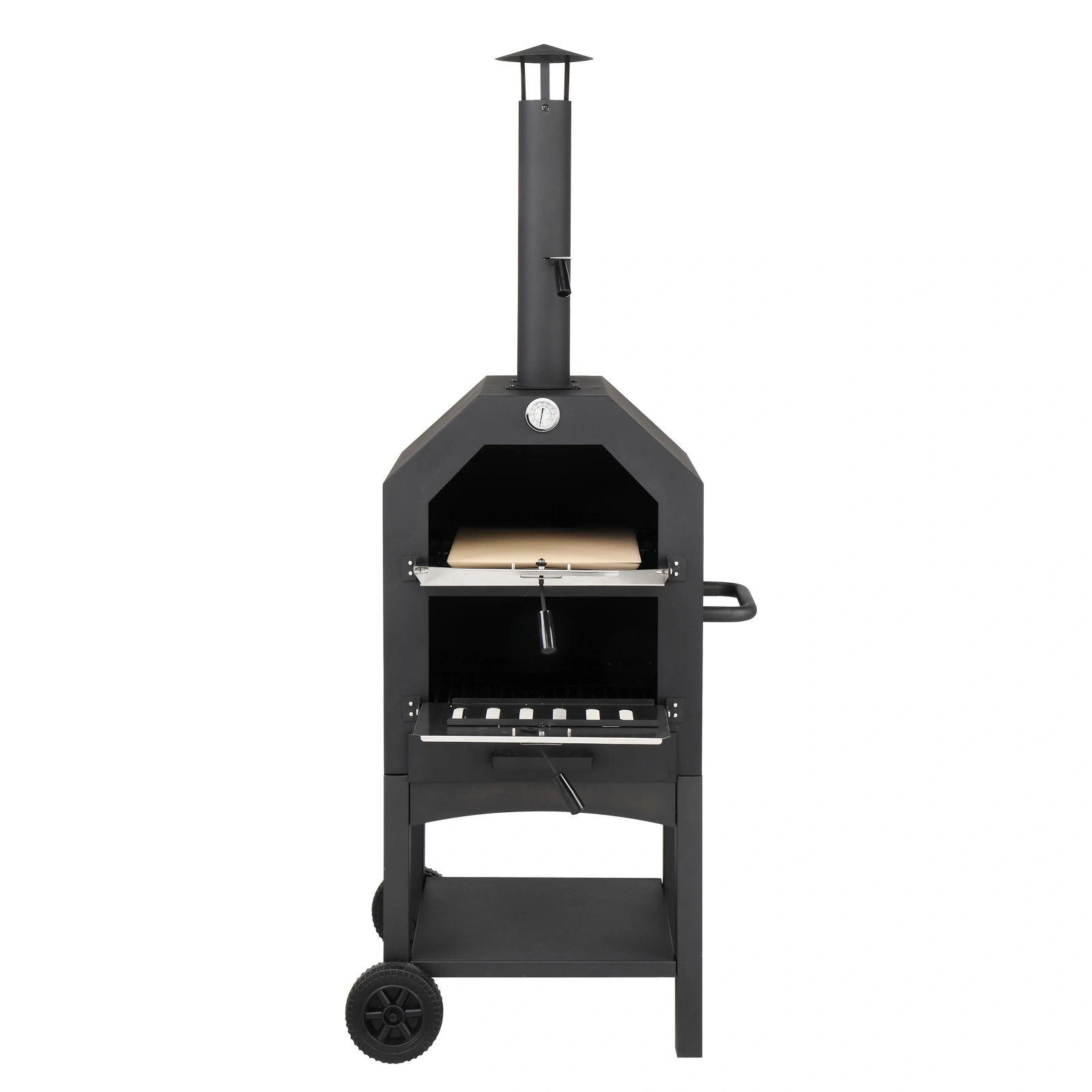 Outdoor Wood Fired Pizza Oven with Pizza Stone, Peel & Grill Rack, Backyard Camping