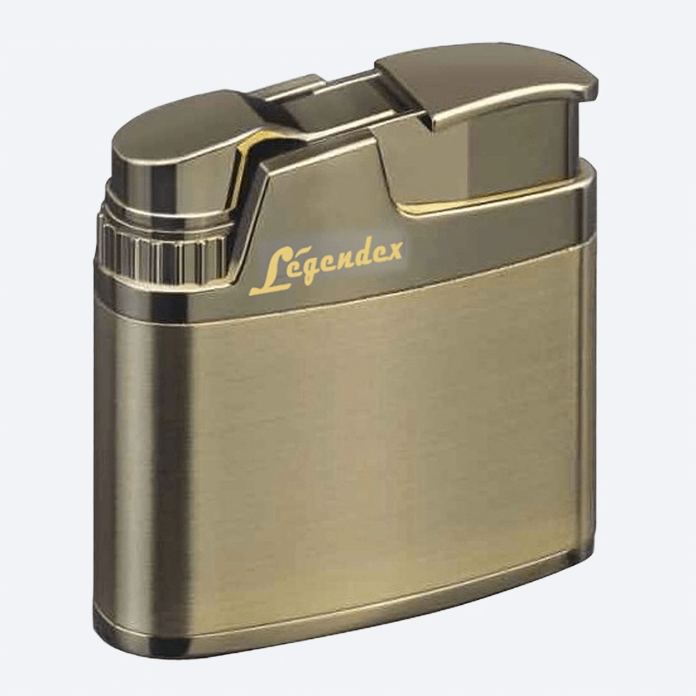LEGENDEX CLIMBER Windproof Lighter, Antique Shiny Gold, Vintage Style, Refillable Adjustable Flame for Cigar, Cigarette, Kitchen, Outdoor