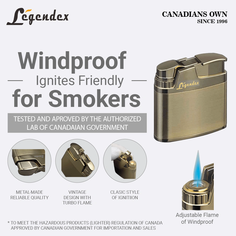 LEGENDEX CLIMBER Windproof Lighter, Antique Shiny Gold, Vintage Style, Refillable Adjustable Flame for Cigar, Cigarette, Kitchen, Outdoor view 2