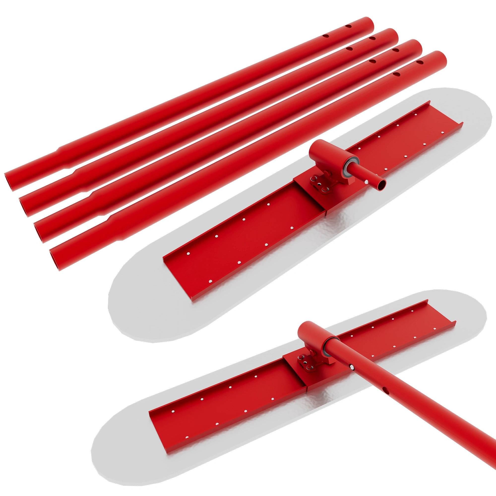 48×8 Inch Concrete Bull Float, Stainless Steel Concrete Finishing Tool, Adjustable Bracket & 4 Float Handles, Professional Smoothing for Construction Flooring