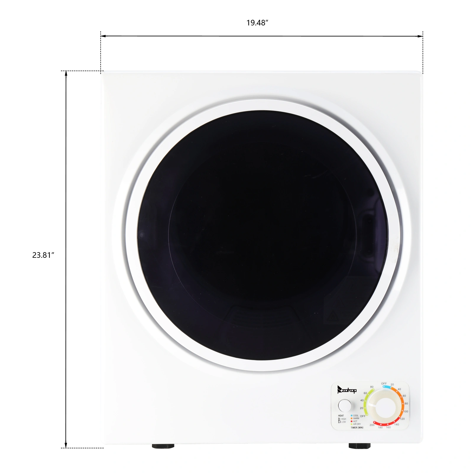 GYM25-78 Compact Portable Household clothes Dryer 1.6cuft with Stainless Steel Drum Black and White 120V MECHANICAL Control ETL Certification view 17