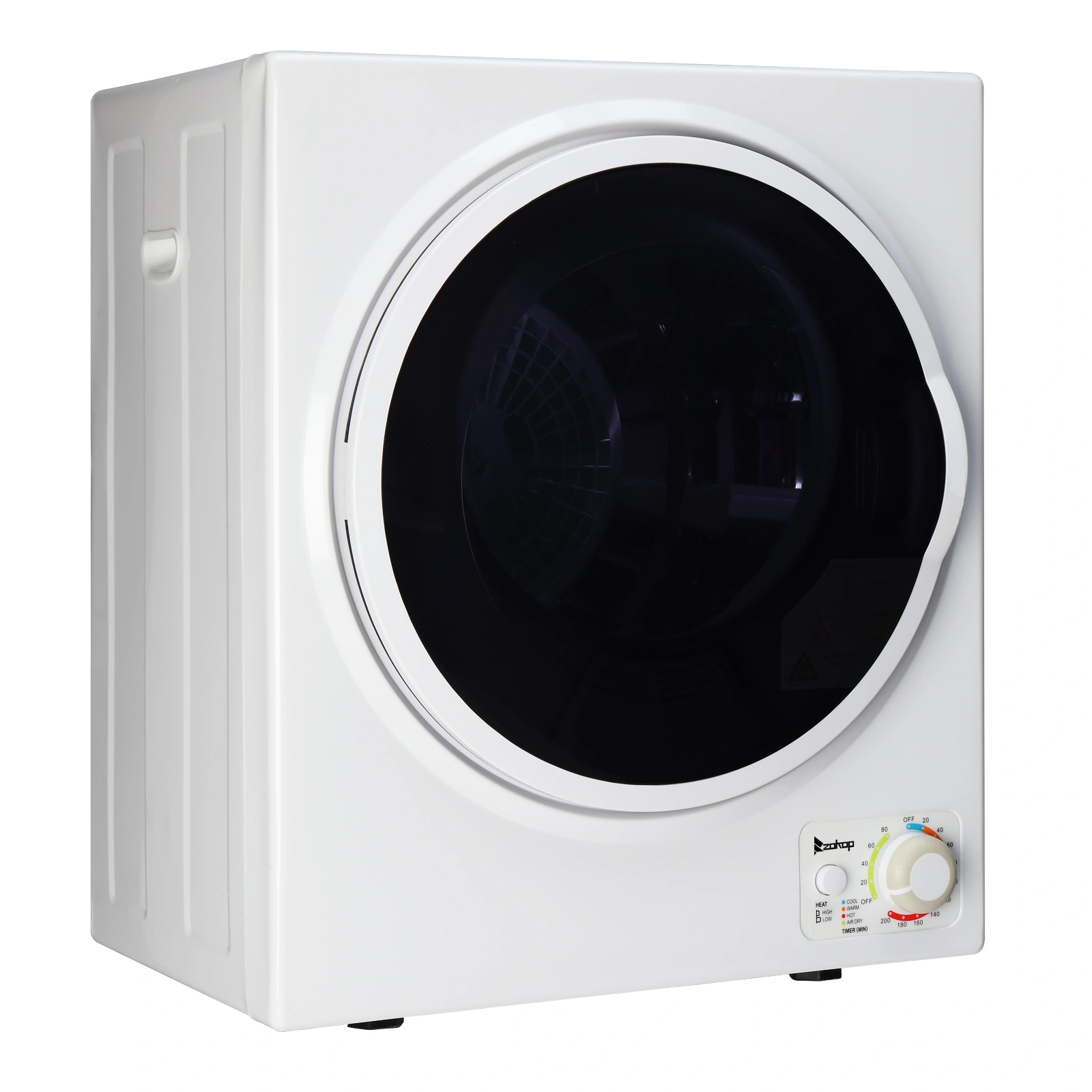 GYM25-78 Compact Portable Household clothes Dryer 1.6cuft with Stainless Steel Drum Black and White 120V MECHANICAL Control ETL Certification view 2