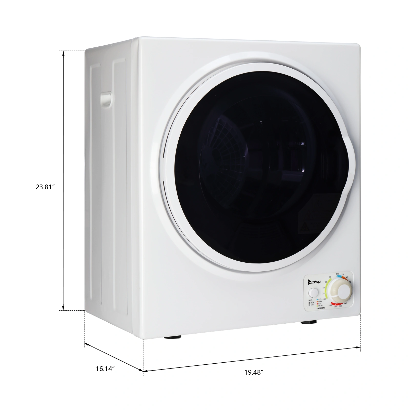 GYM25-78 Compact Portable Household clothes Dryer 1.6cuft with Stainless Steel Drum Black and White 120V MECHANICAL Control ETL Certification view 20