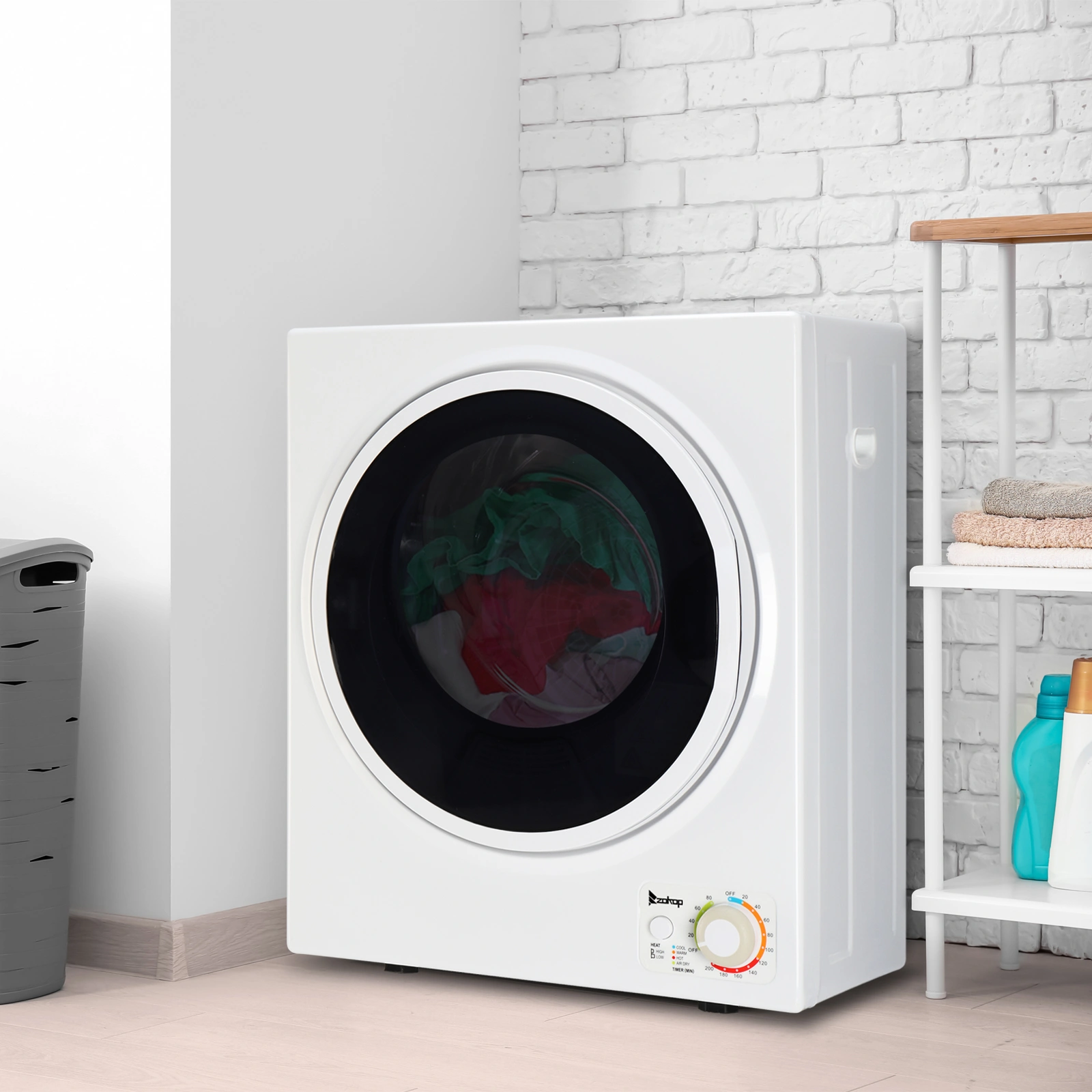 GYM25-78 Compact Portable Household clothes Dryer 1.6cuft with Stainless Steel Drum Black and White 120V MECHANICAL Control ETL Certification view 33