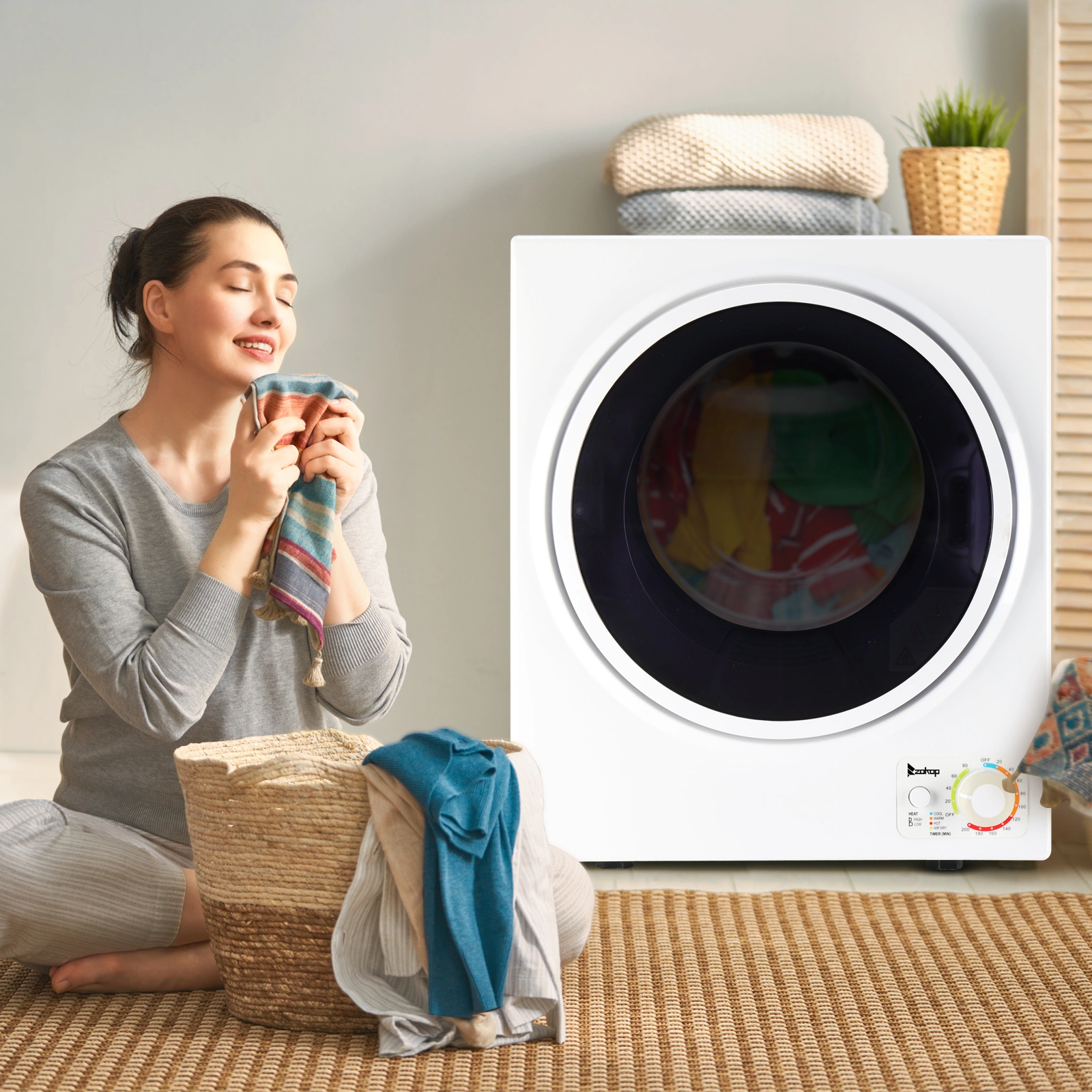GYM25-78 Compact Portable Household clothes Dryer 1.6cuft with Stainless Steel Drum Black and White 120V MECHANICAL Control ETL Certification view 34