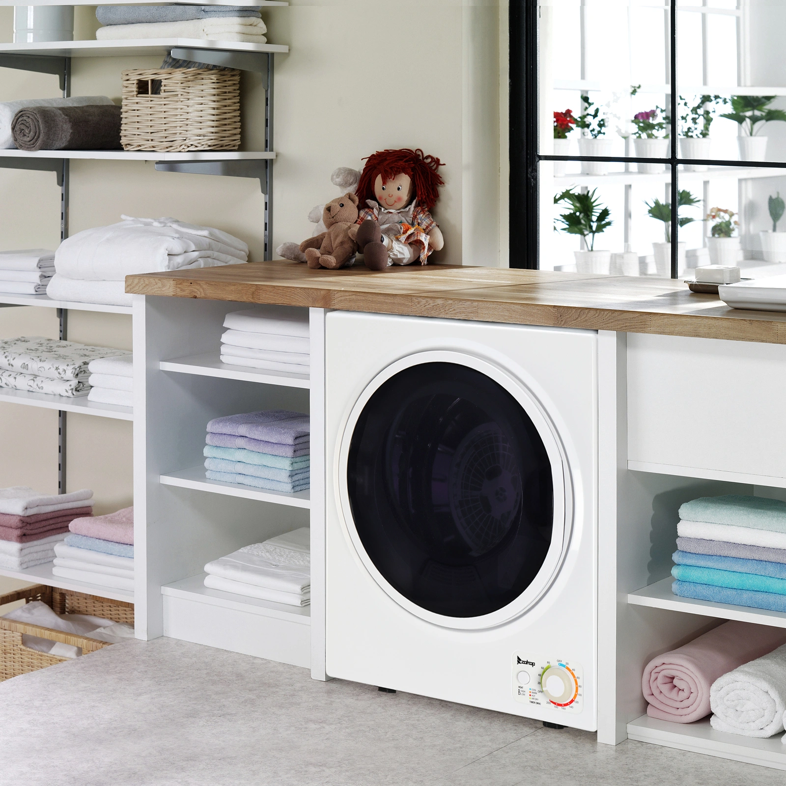 GYM25-78 Compact Portable Household clothes Dryer 1.6cuft with Stainless Steel Drum Black and White 120V MECHANICAL Control ETL Certification view 36