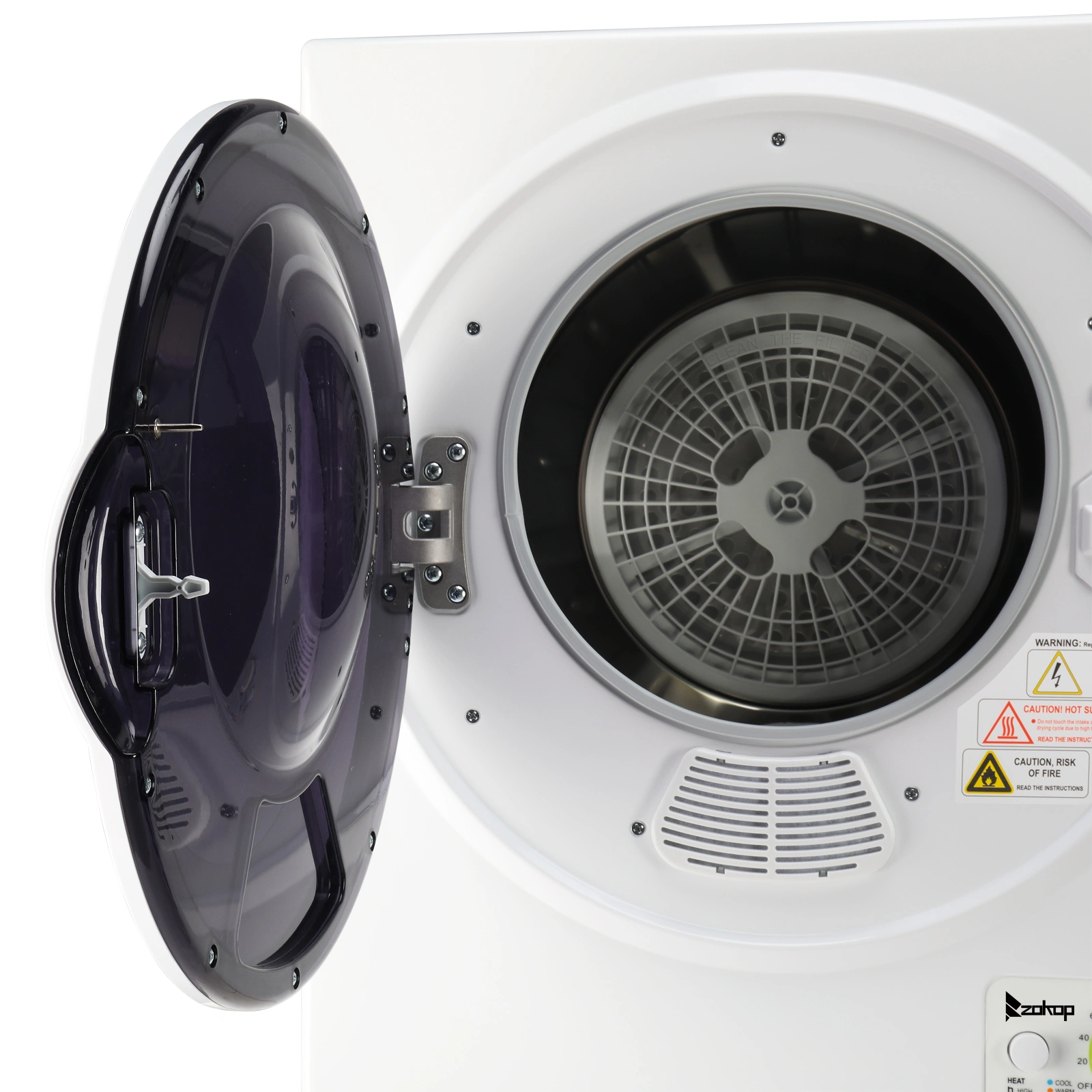 GYM25-78 Compact Portable Household clothes Dryer 1.6cuft with Stainless Steel Drum Black and White 120V MECHANICAL Control ETL Certification view 8
