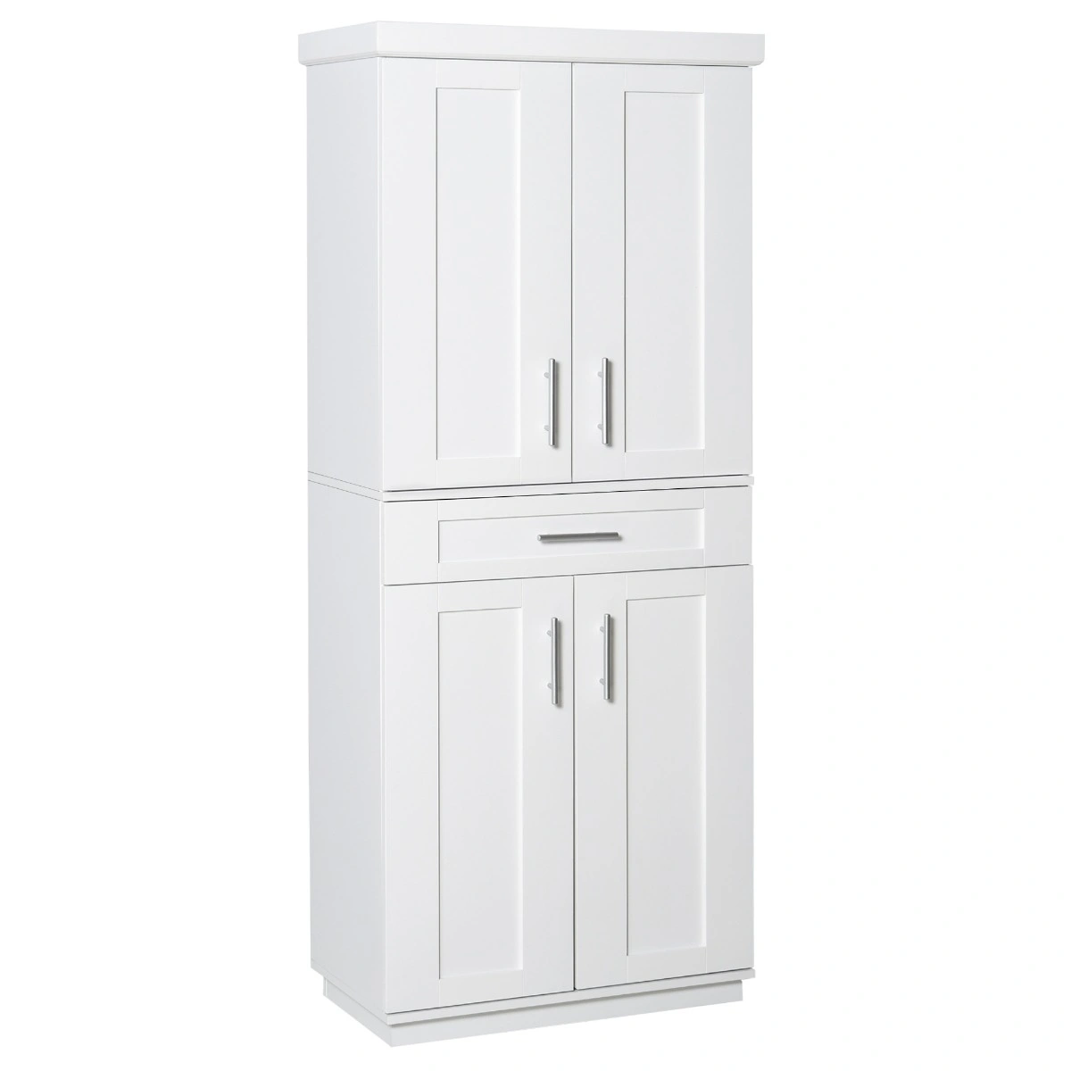 Free Standing Kitchen Cabinet and Bathroom Storage Cupboard, 2-Door Vanity with Shelves, White