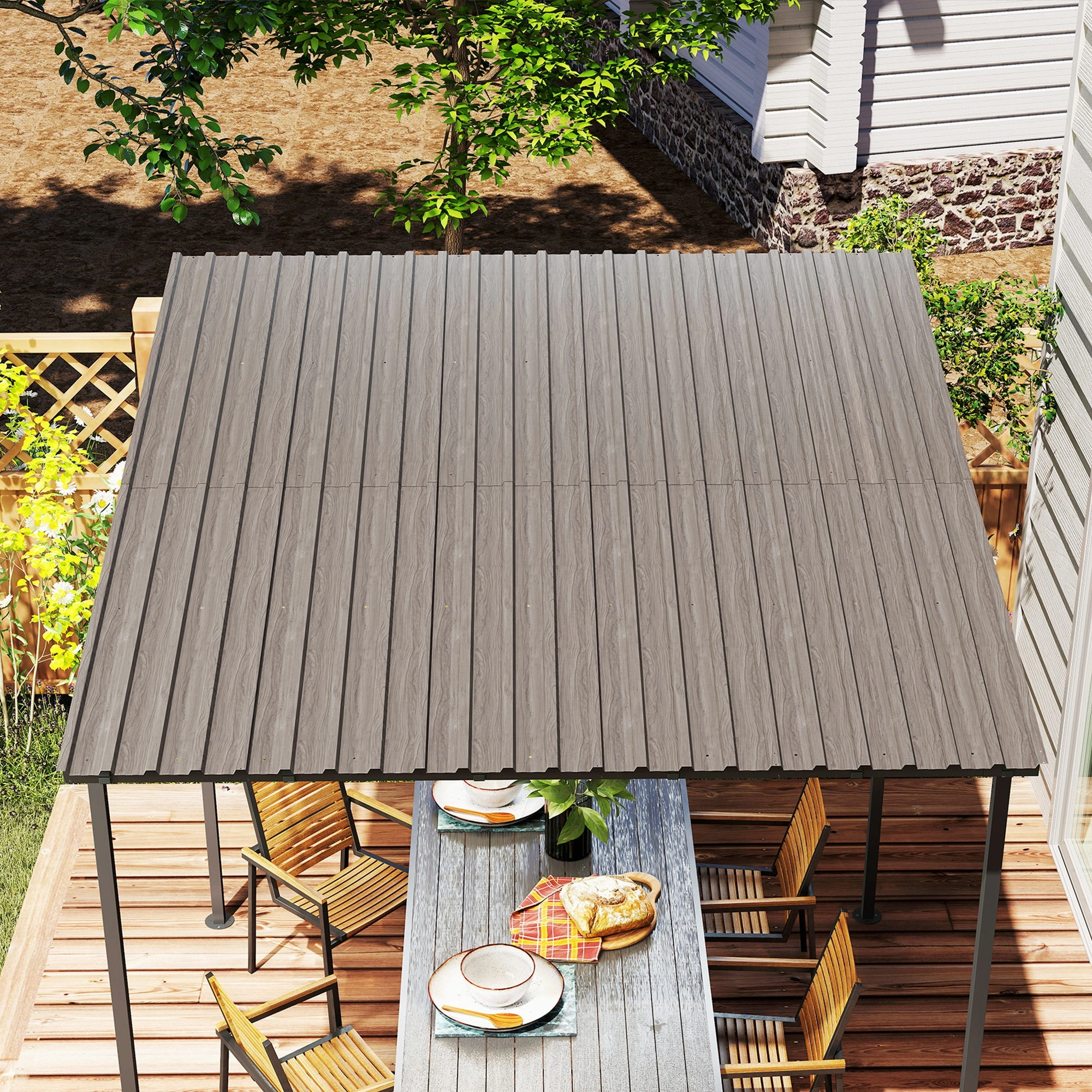Corrugated Steel Roof Sheet Panels, Galvanized Metal Roofing Panels, Weatherproof Building Siding Sheets view 4
