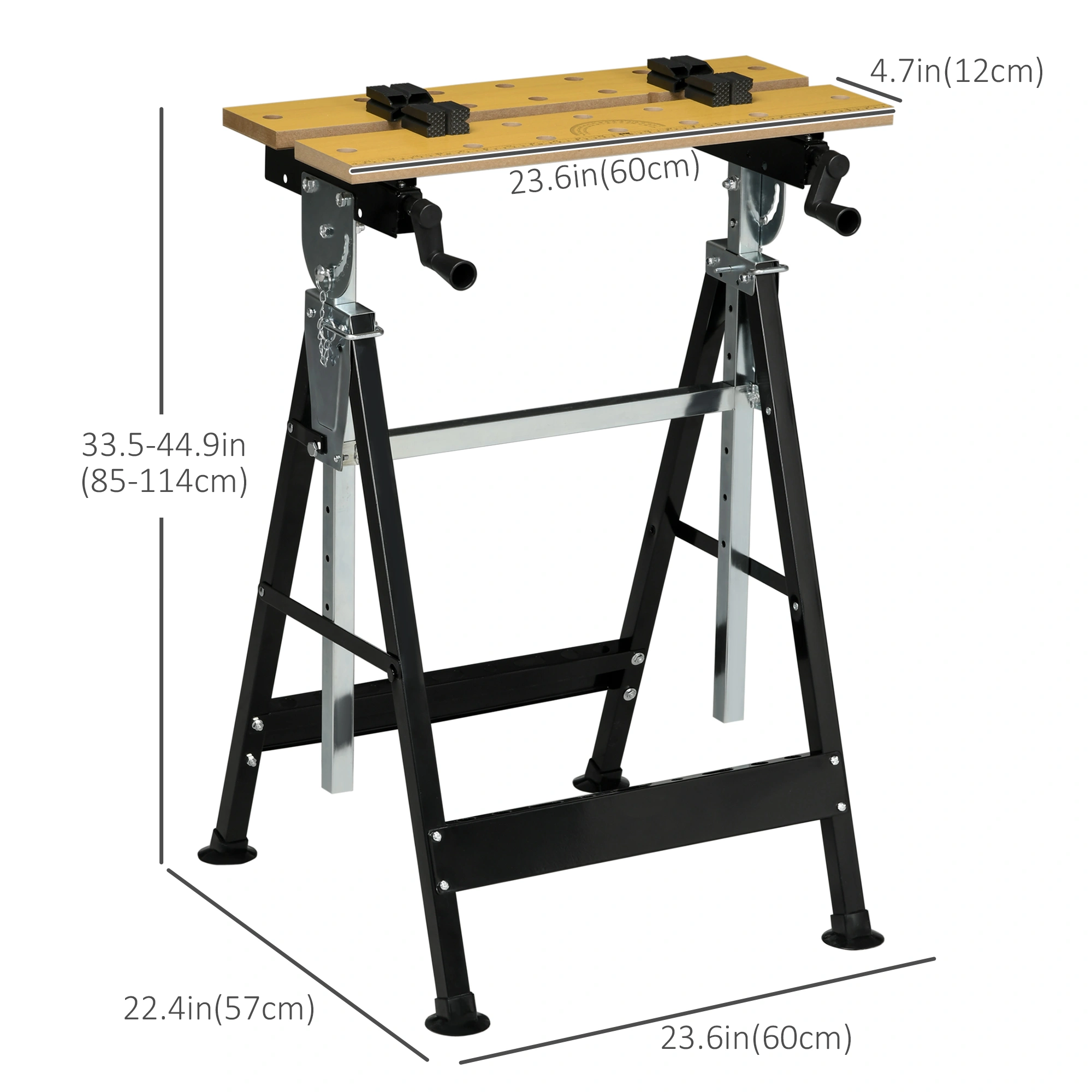 Foldable Work Bench - Sturdy Portable Welding Table with Adjustable Height, Heavy-Duty Steel Frame view 3
