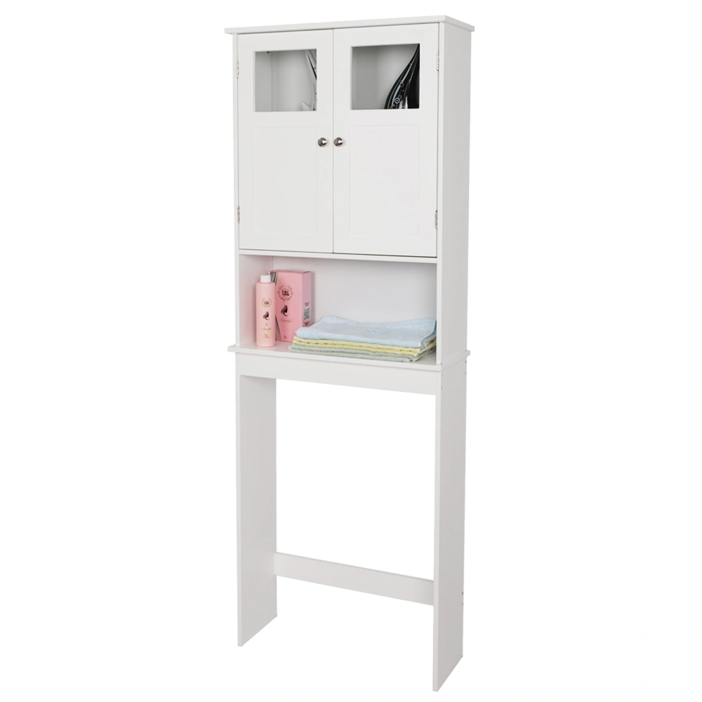 Double Doors Bathroom Cabinet White view 10