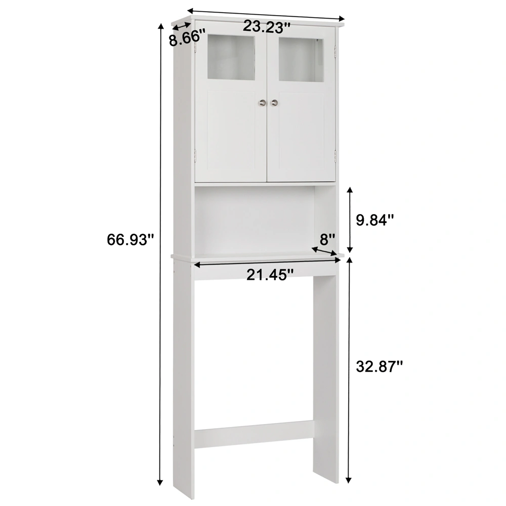 Double Doors Bathroom Cabinet White view 2