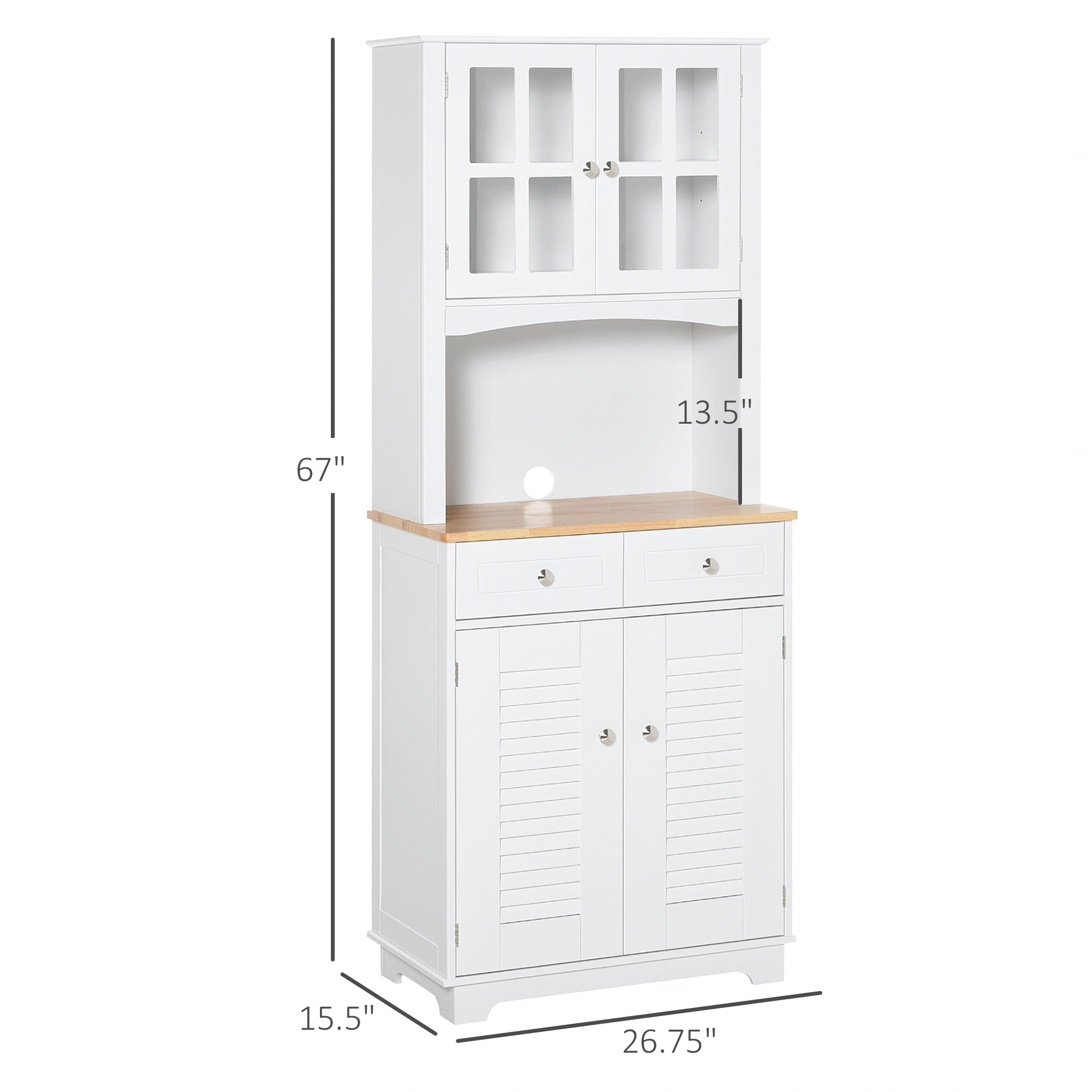 Kitchen Storage Cabinet, 3-Tier Open Shelf Pantry Organizer with Drawers, Freestanding Multipurpose Storage Rack for Spices, Cookware, Towels, Black Metal Frame view 2