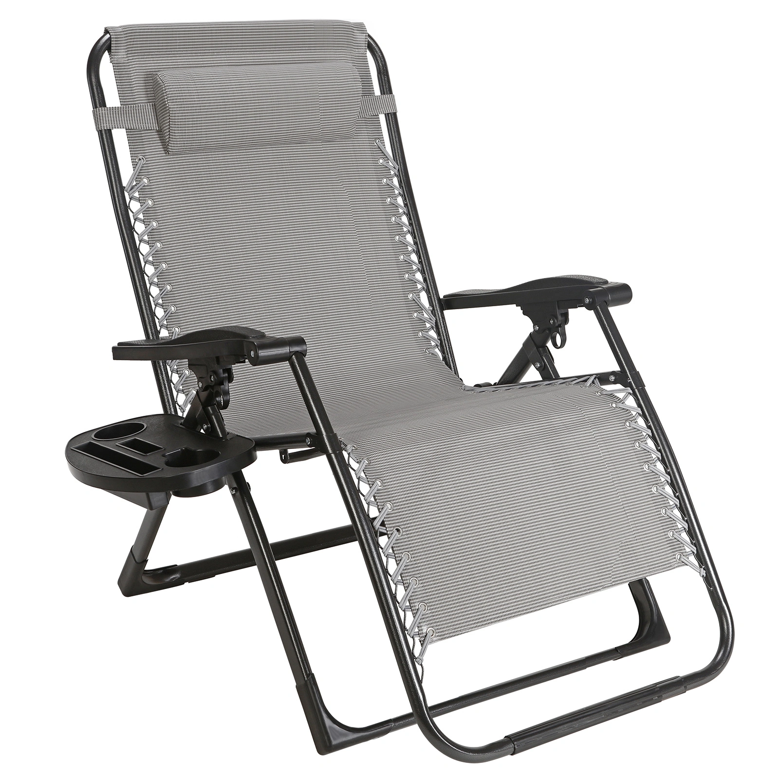 57 Inch Extra Wide Folding Sun Lounger Deck Chair, Portable Garden Beach Pool Chaise Lounge, Outdoor Relaxation view 3