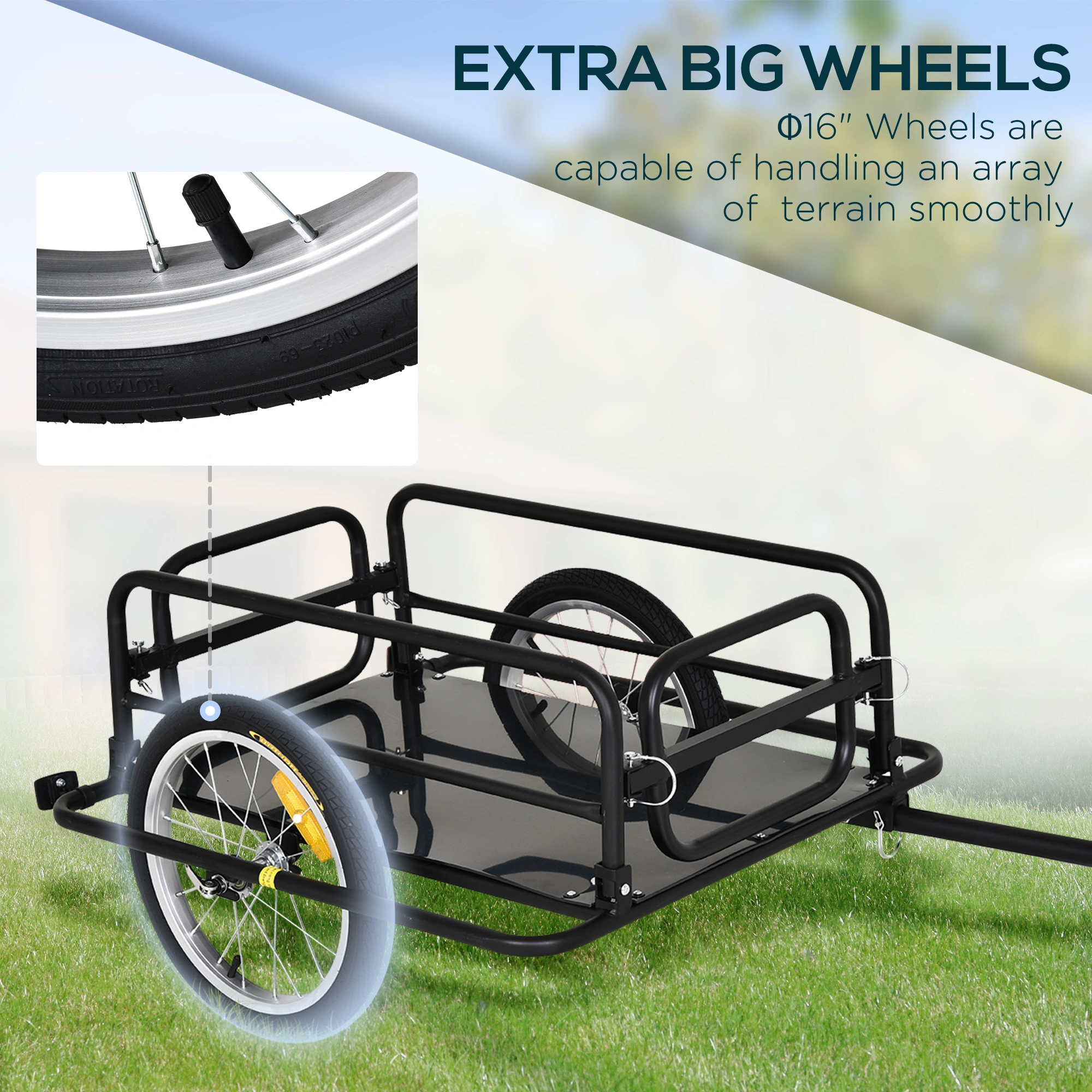 Bicycle Cart for Kids & Toddlers - Durable Steel Frame, Easy-Attach Hitch, Folds Flat, Safe Riding Accessories - Perfect for Family Adventures & Outdoor Fun