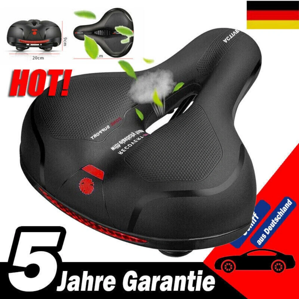 Gel Bicycle Saddle Seat - Comfortable Padded Touring Bike Seat for Men Women view 2