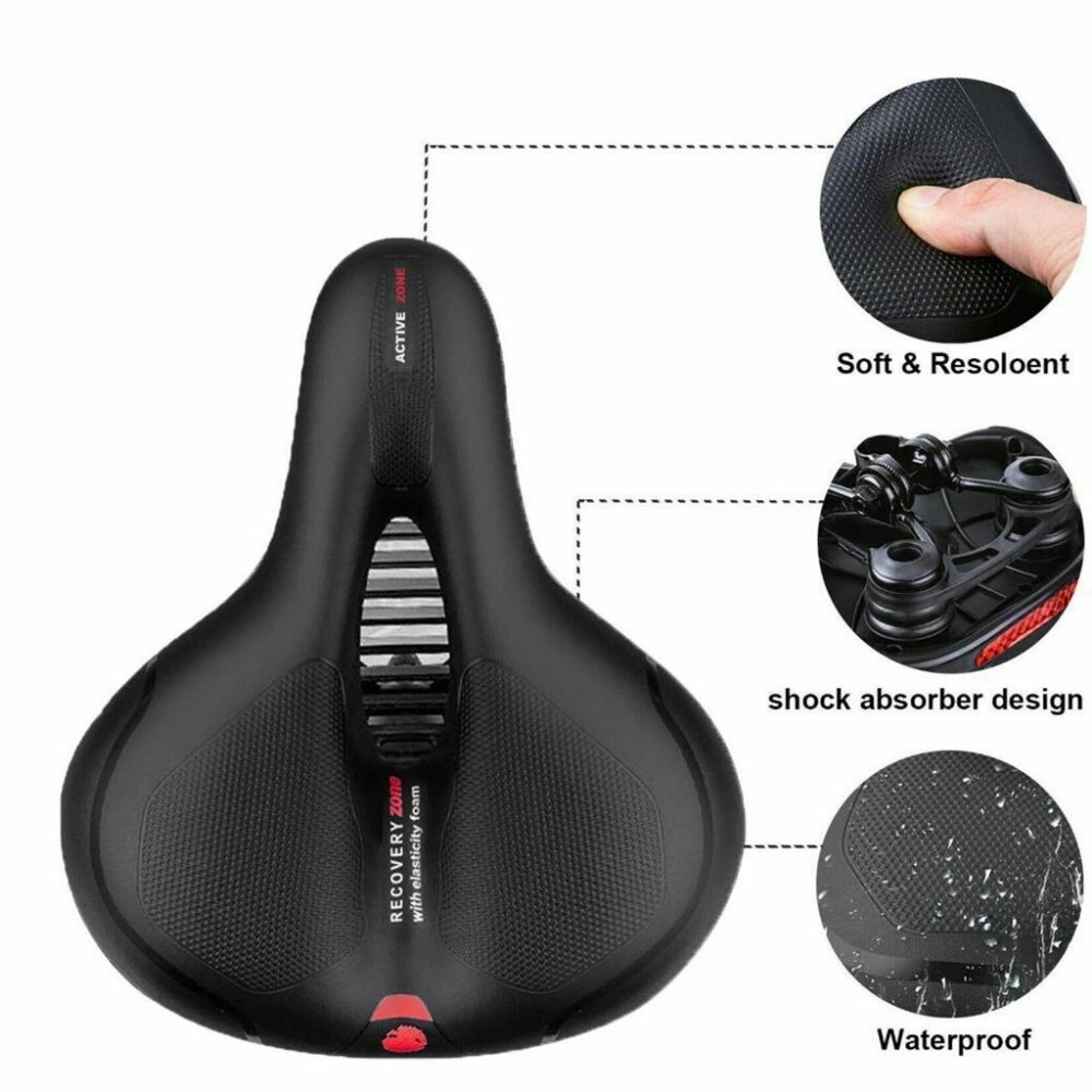 Gel Bicycle Saddle Seat - Comfortable Padded Touring Bike Seat for Men Women view 4