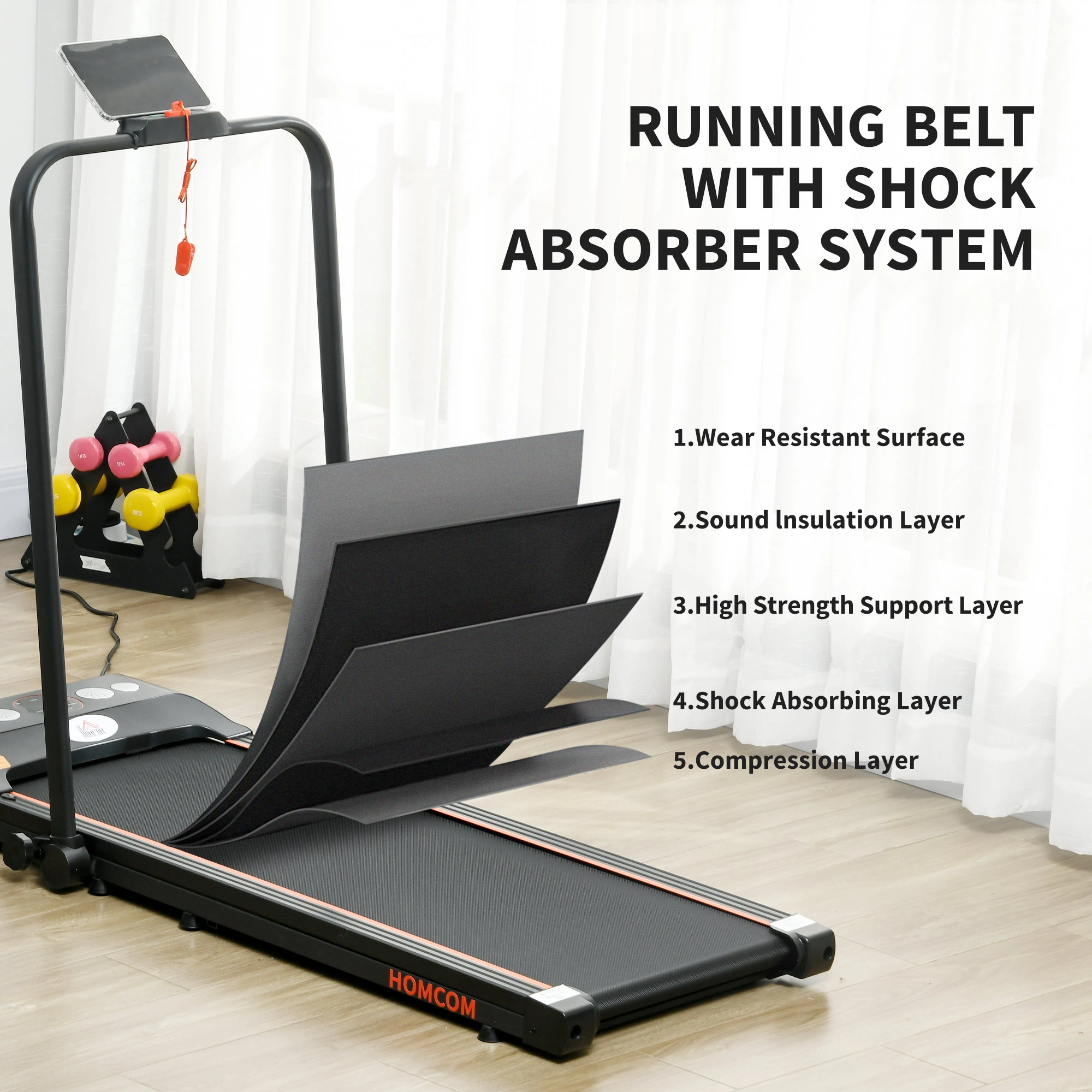 Walking Treadmill - Under Desk Treadmill, Compact Walking Pad for Home Office, Exercise Fitness view 2