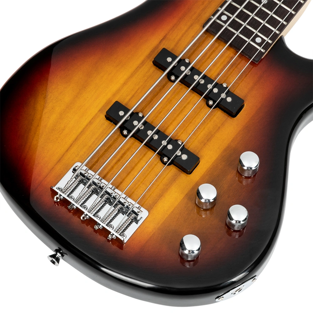GIB 5 String Full Size Electric Bass Guitar SS Pickups and Amp Kit for The Experienced Player Sunset Color view 19