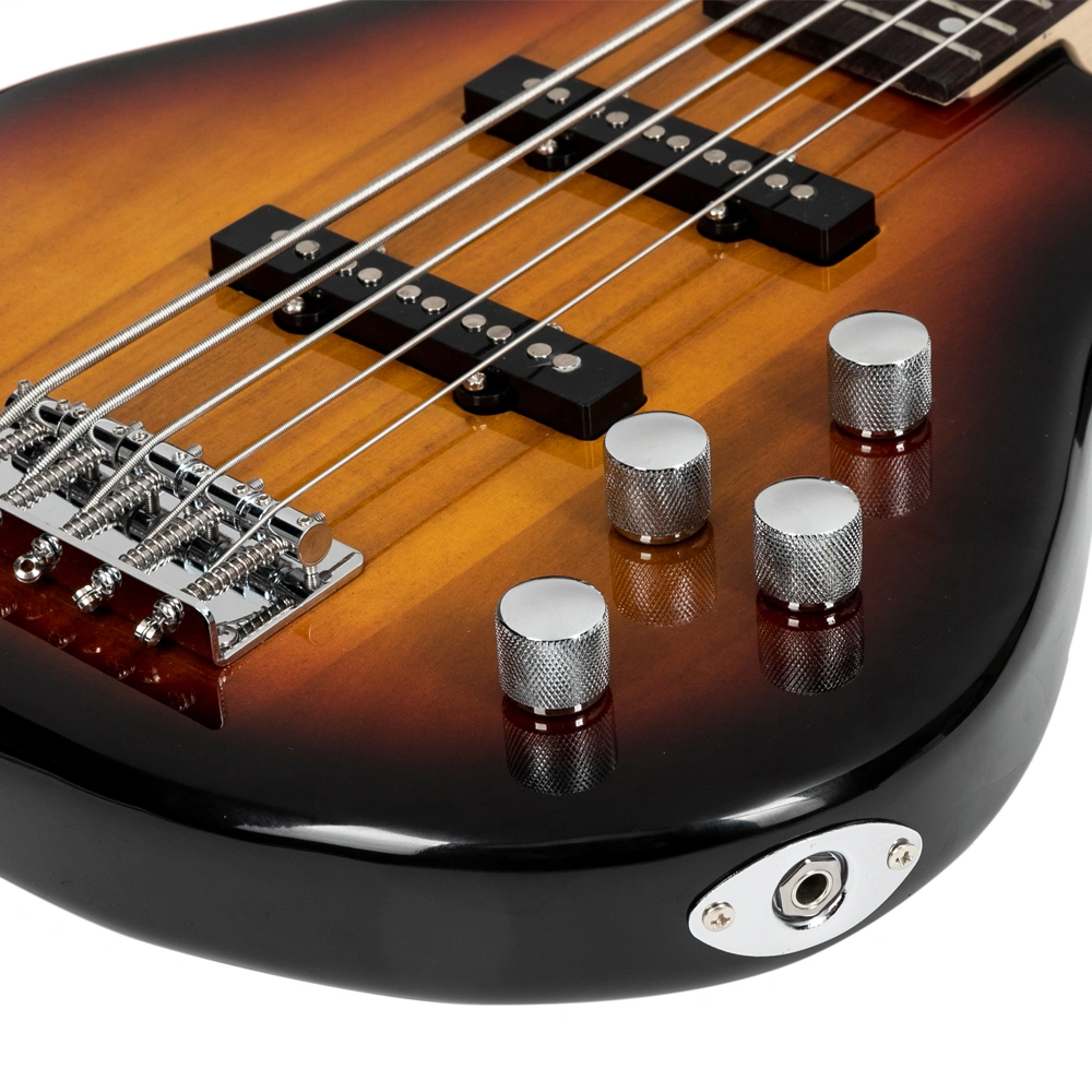 GIB 5 String Full Size Electric Bass Guitar SS Pickups and Amp Kit for The Experienced Player Sunset Color view 20
