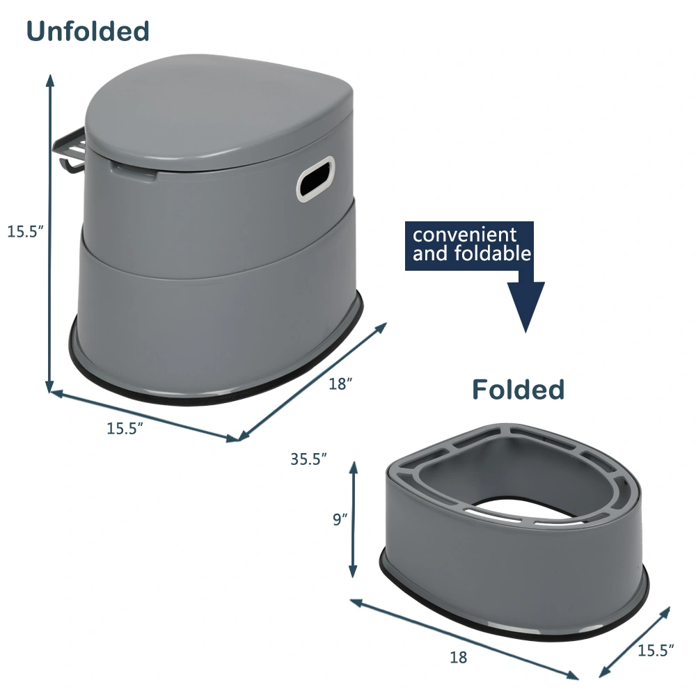Portable Toilet with Non-slip Mat Grey view 18