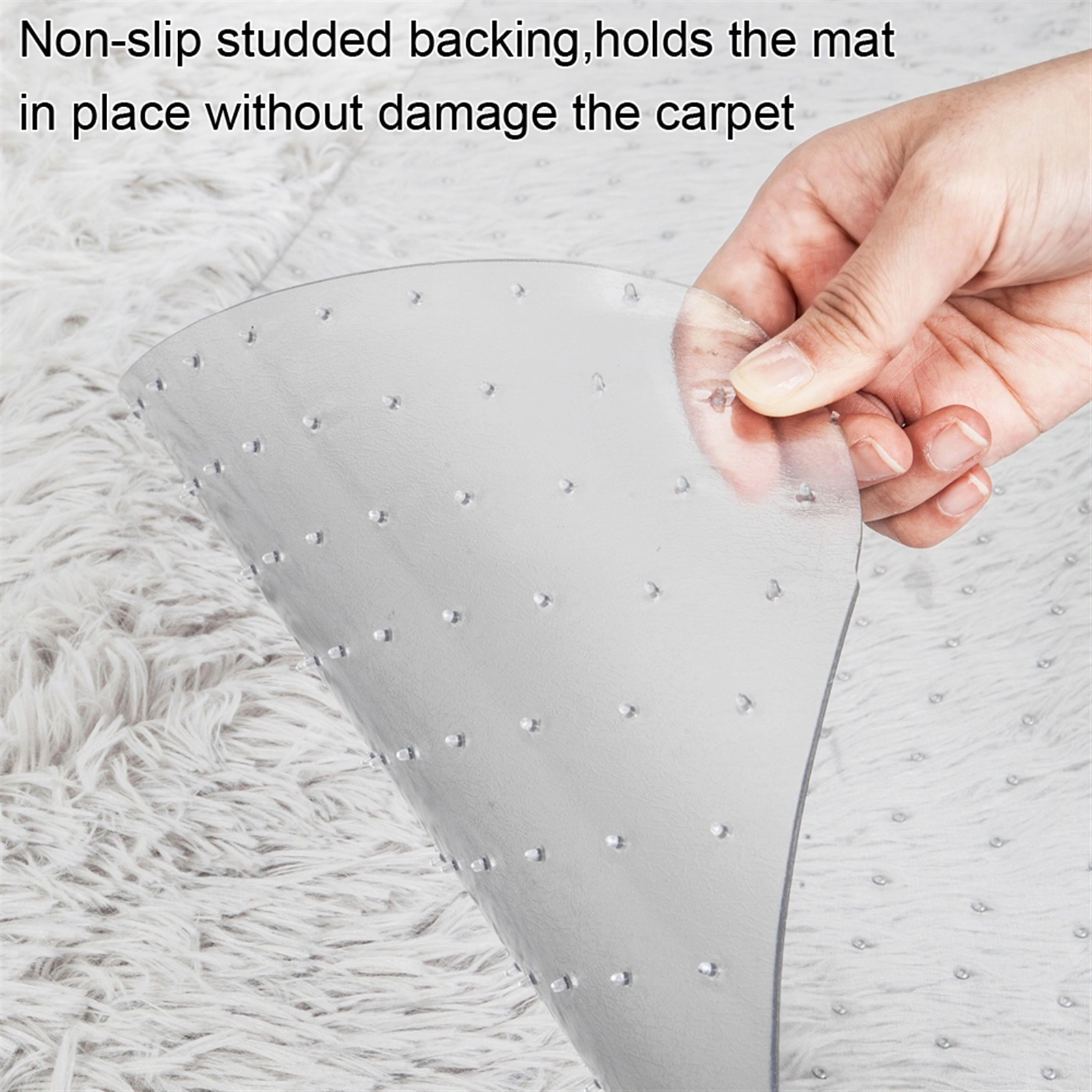 PVC Rectangle Floor Protection Mat Chair Mat with Nail Transparent view 6