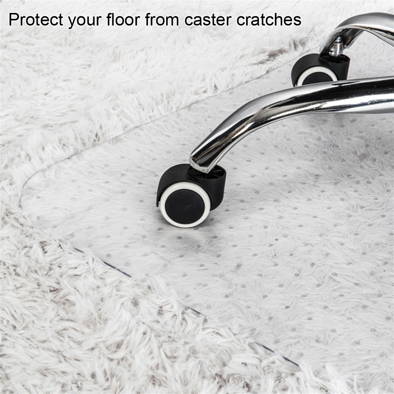 PVC Rectangle Floor Protection Mat Chair Mat with Nail Transparent view 8