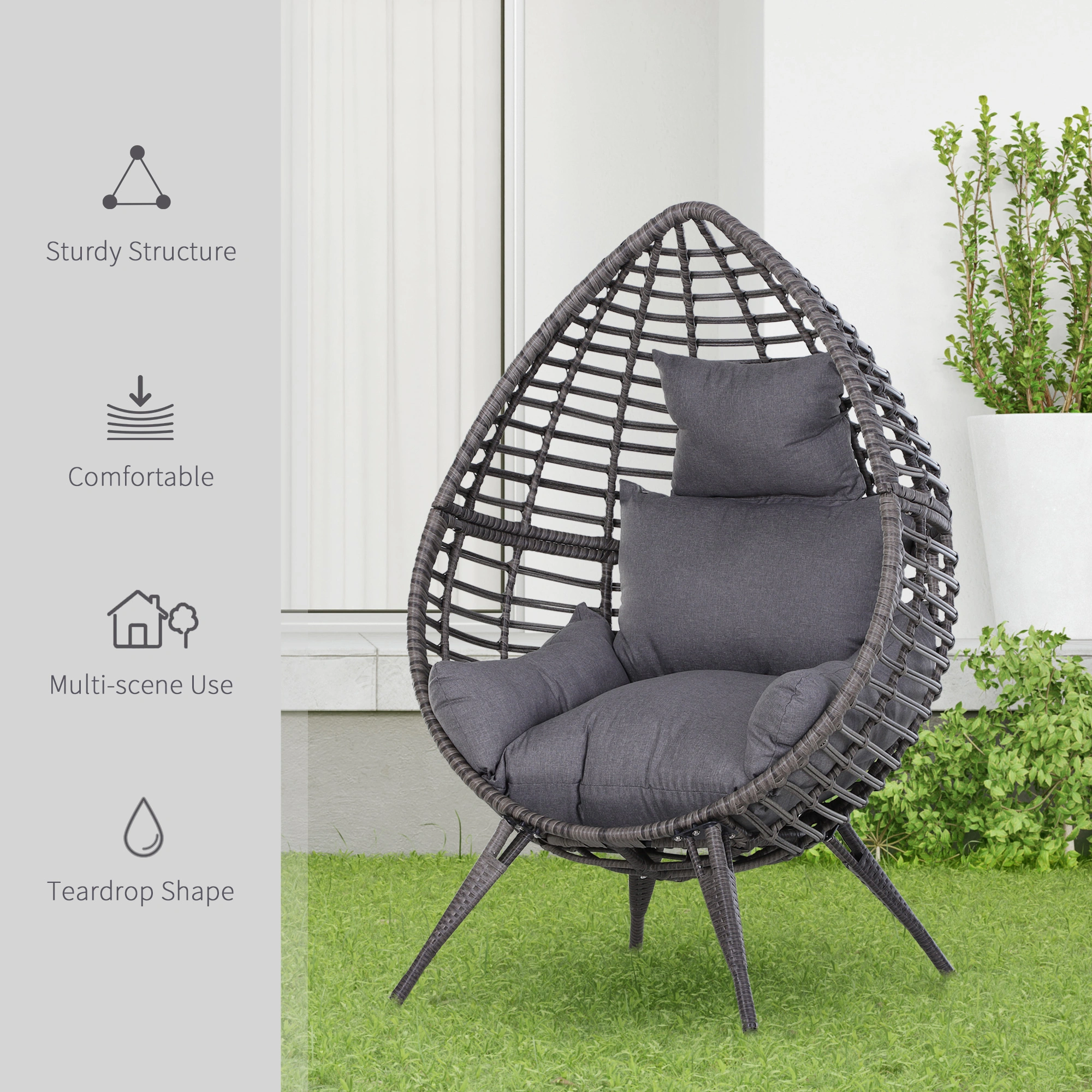 Luxury Patio Furniture 5-Piece Outdoor Dining Set Tempered Glass Table Stackable Chairs UV Resistant view 2