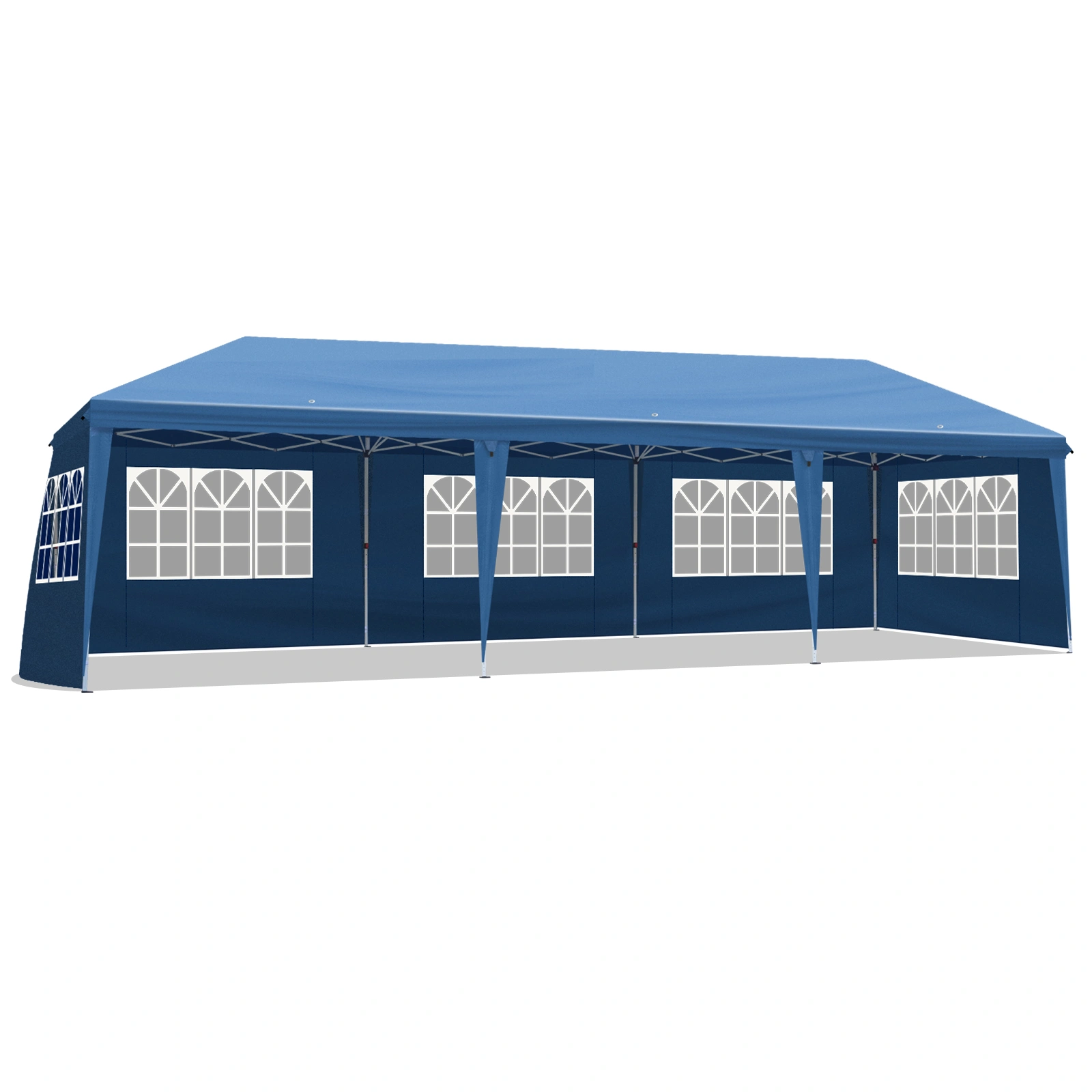 10x30ft Pop Up Canopy Tent, Portable Instant Canopy with 8 Sidewalls, Outdoor Event Canopy for Party Wedding Birthday, Blue view 10