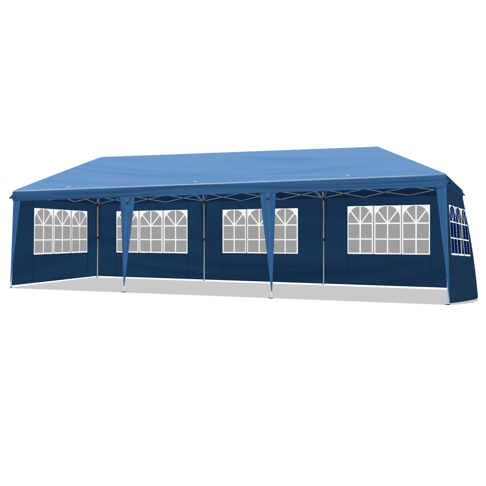 10x30ft Pop Up Canopy Tent, Portable Instant Canopy with 8 Sidewalls, Outdoor Event Canopy for Party Wedding Birthday, Blue view 11