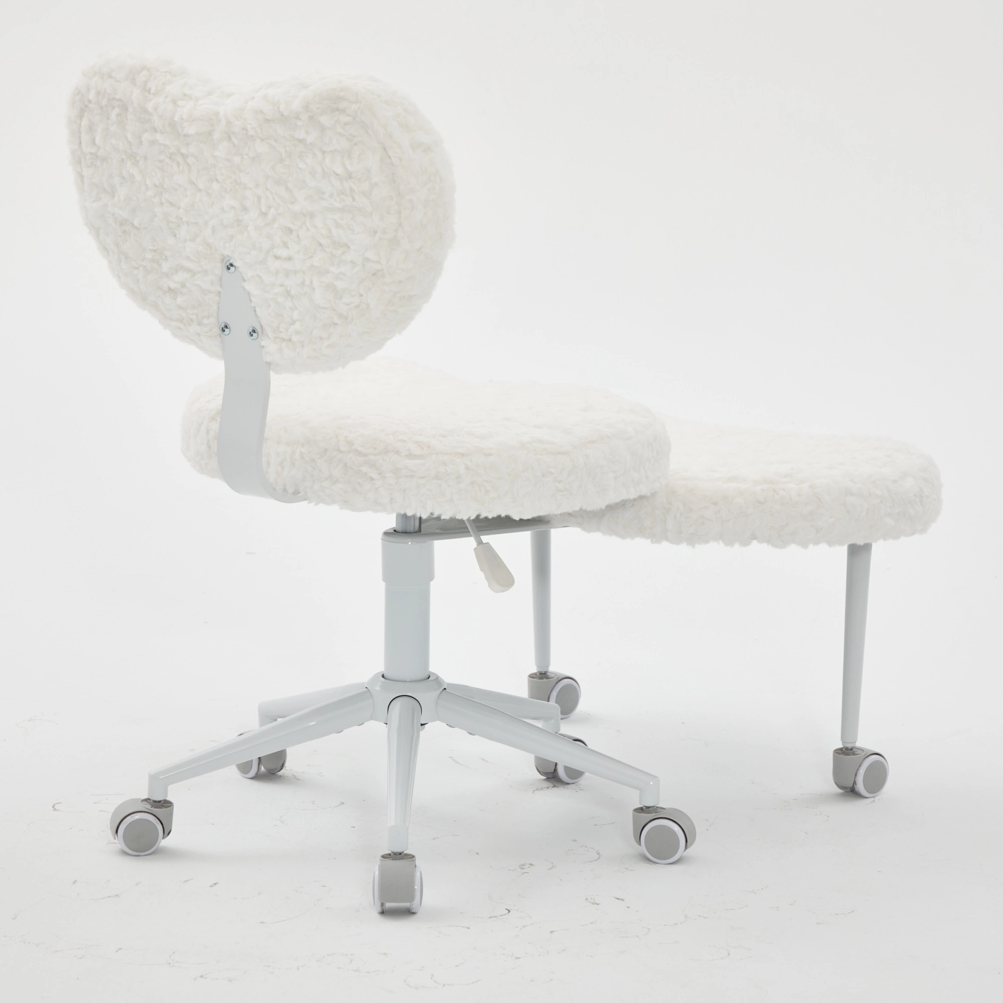 Artificial rabbit hair Meditation Chair Plus, Cross Legged Chair with Wheels, ADHD Chair, Criss Cross Desk Chair with Lumbar Support and Adjustable Stool, Flexible Design for Fidgety Sitters, Beige view 23