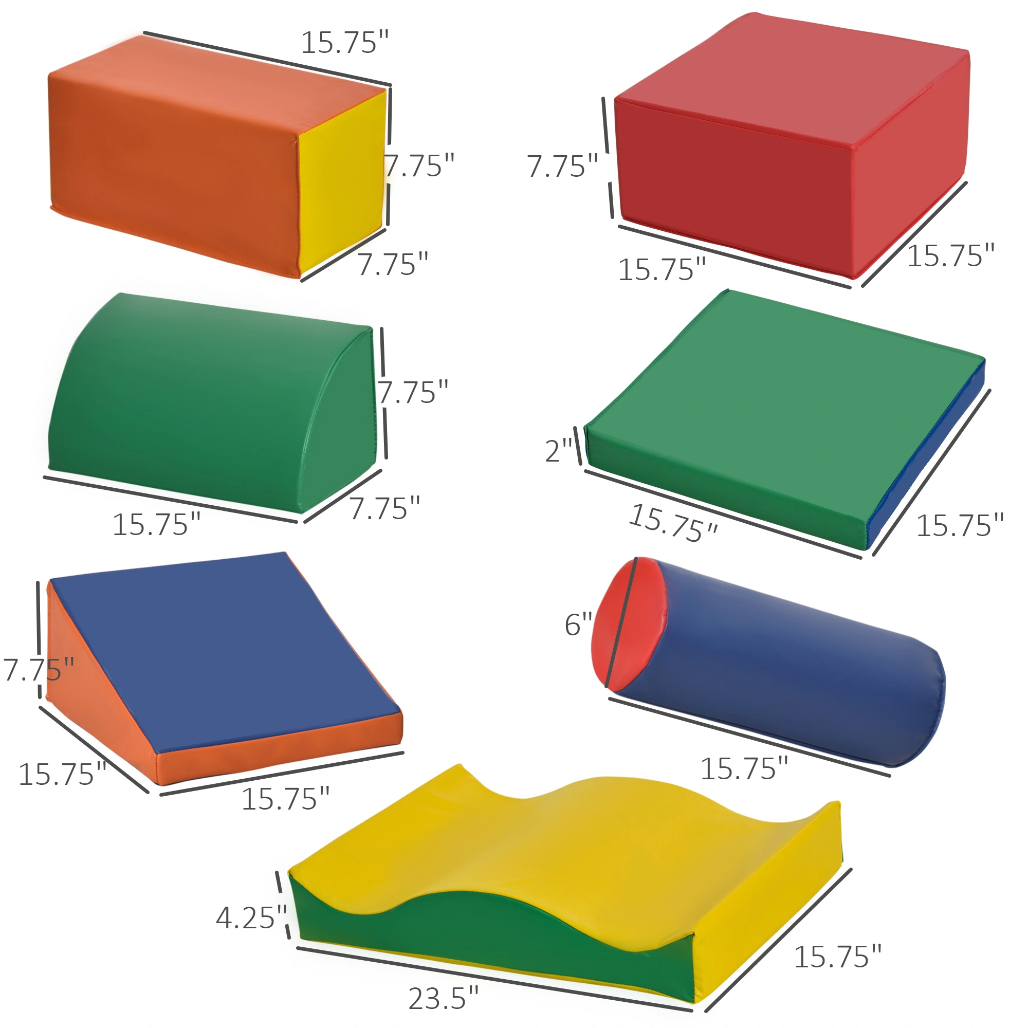 Kids Soft Play Equipment - Foam Puzzle Gym Mat Set for Toddlers Indoor Outdoor Activity view 2