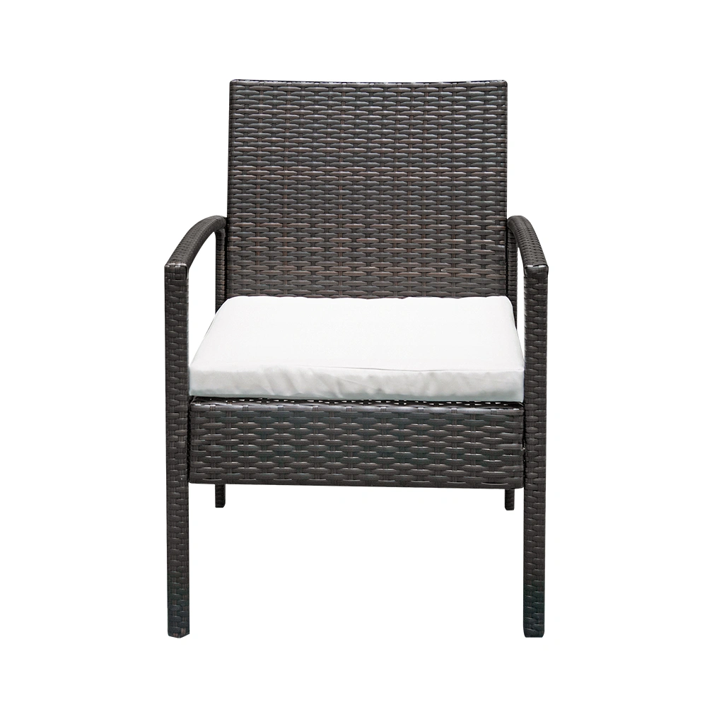 TY-3pcs 2pcs Arm Chairs 1pc Coffee Table Rattan Sofa Set Brown Gradient view 3