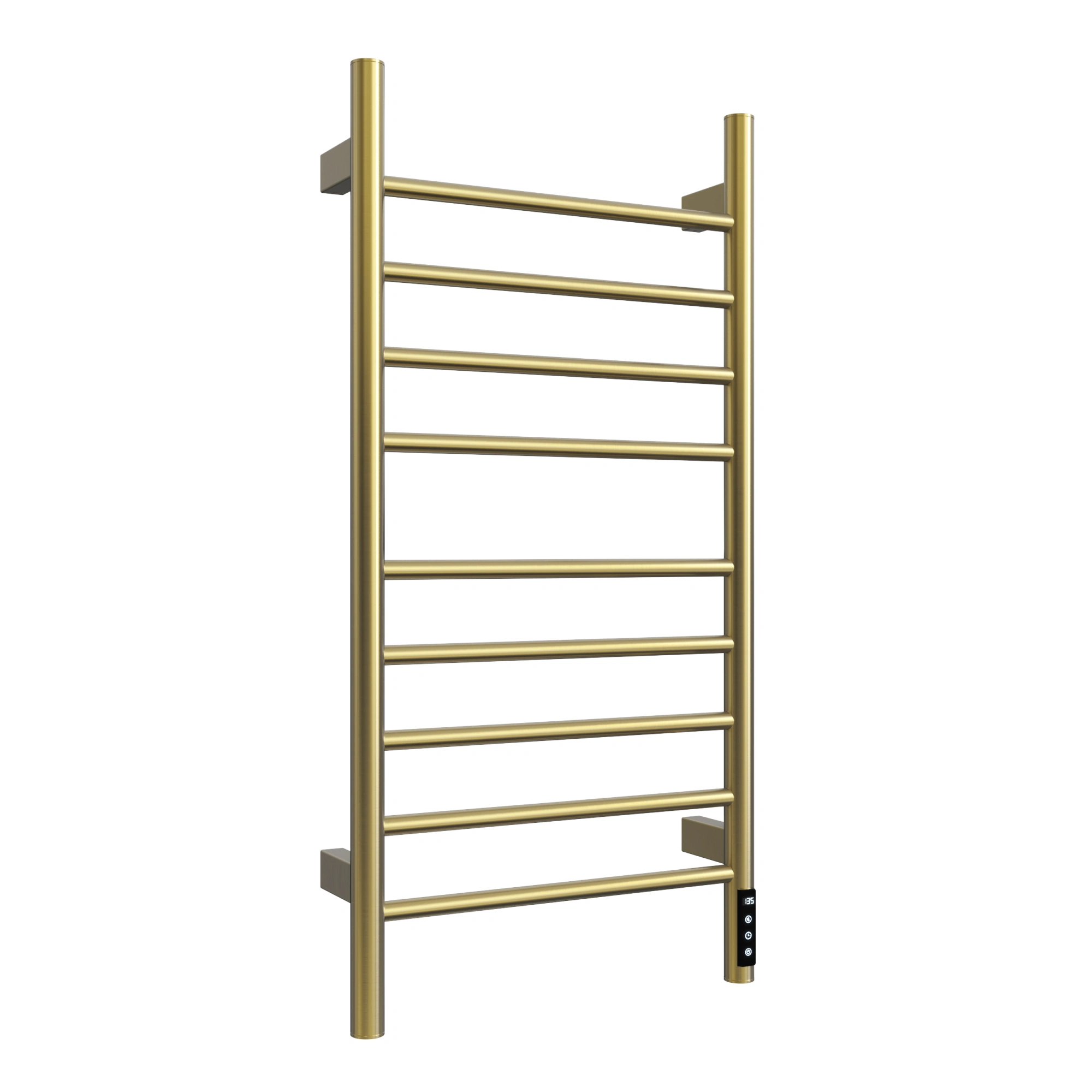 Brushed Gold Heated Towel Rack for Bathroom,Wall Mounted with Intelligent Touch Screen Timer, 9-Bar Towel Warmer, 304 Stainless Steel Polished, Plug-in/Hard-Wired[Unable ship on weekends, TK/TEMU only for pickup, only TX10643 warehouse supports GOFO] view 3