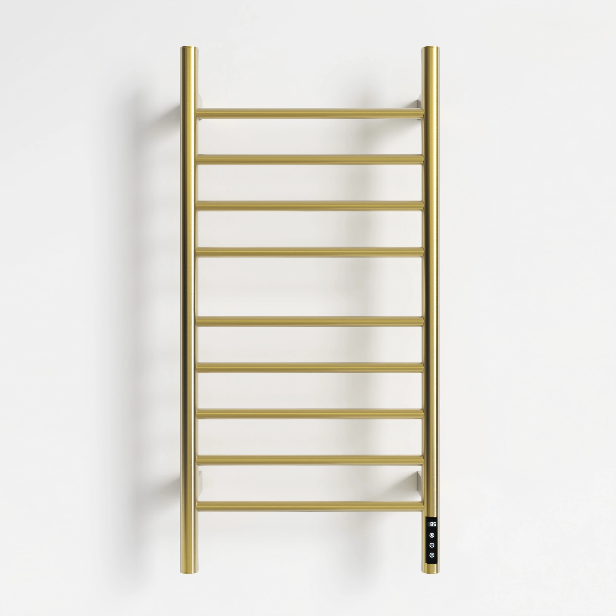 Brushed Gold Heated Towel Rack for Bathroom,Wall Mounted with Intelligent Touch Screen Timer, 9-Bar Towel Warmer, 304 Stainless Steel Polished, Plug-in/Hard-Wired[Unable ship on weekends, TK/TEMU only for pickup, only TX10643 warehouse supports GOFO] view 5