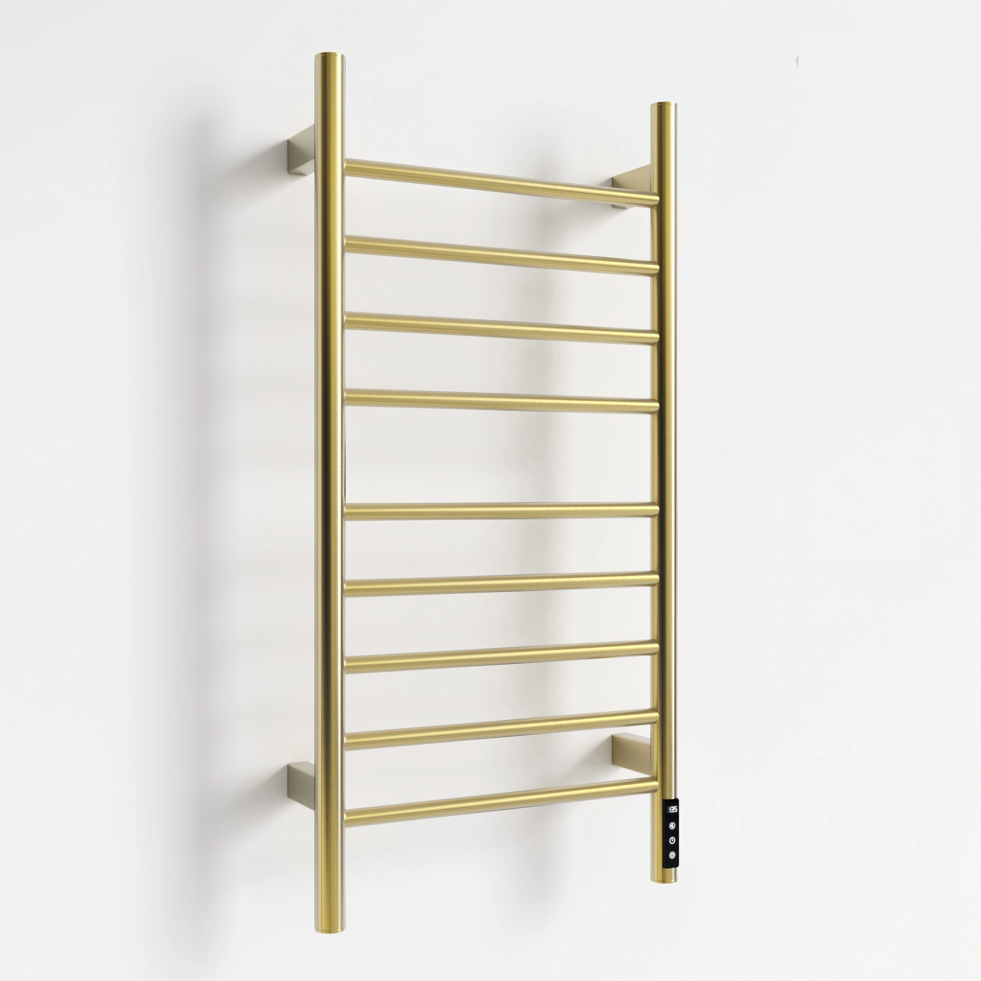 Brushed Gold Heated Towel Rack for Bathroom,Wall Mounted with Intelligent Touch Screen Timer, 9-Bar Towel Warmer, 304 Stainless Steel Polished, Plug-in/Hard-Wired[Unable ship on weekends, TK/TEMU only for pickup, only TX10643 warehouse supports GOFO] view 6