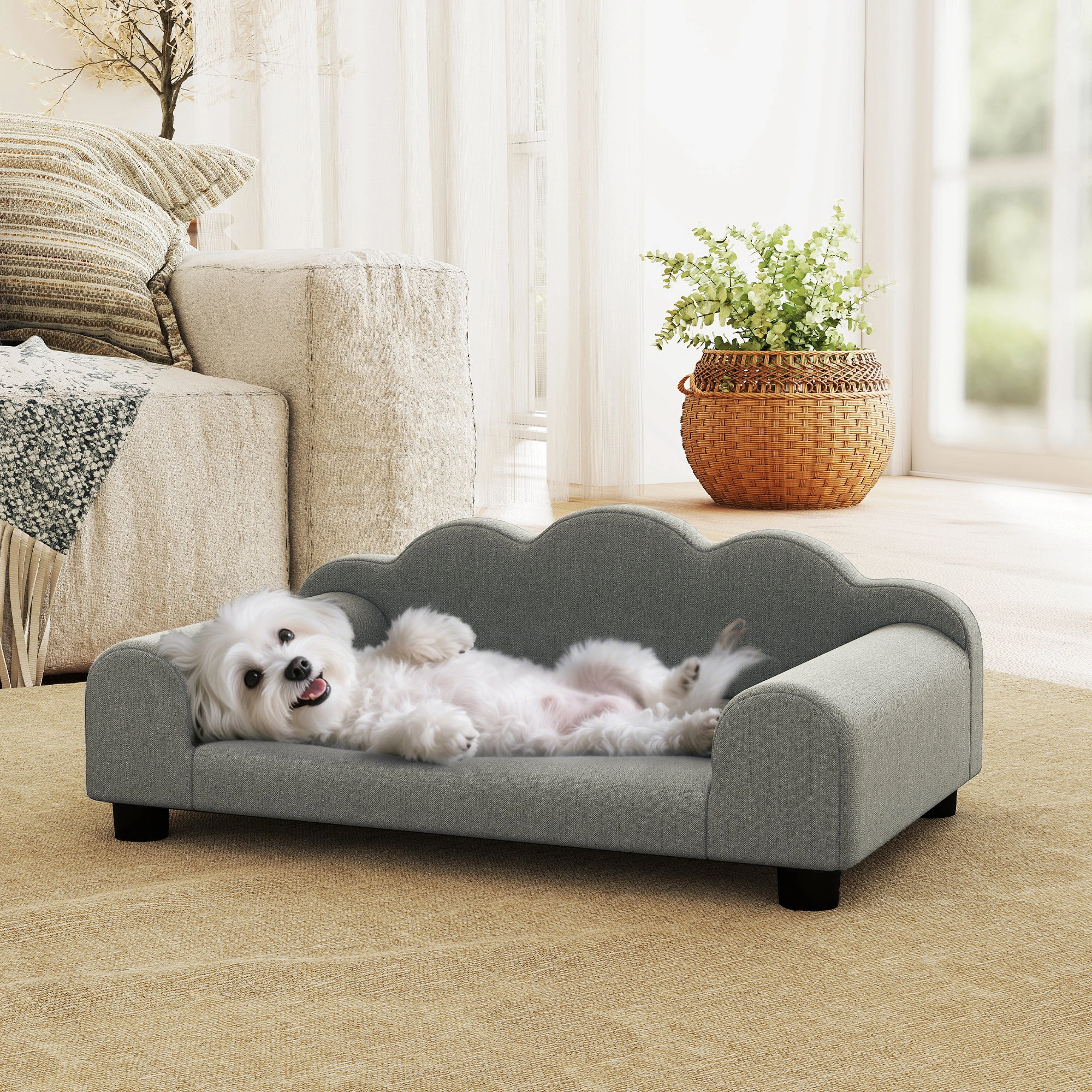 Luxury Dog Bed Pet Sofa Cushion, Soft Calming Orthopedic Pet Bed for Small Medium Large Dogs view 3