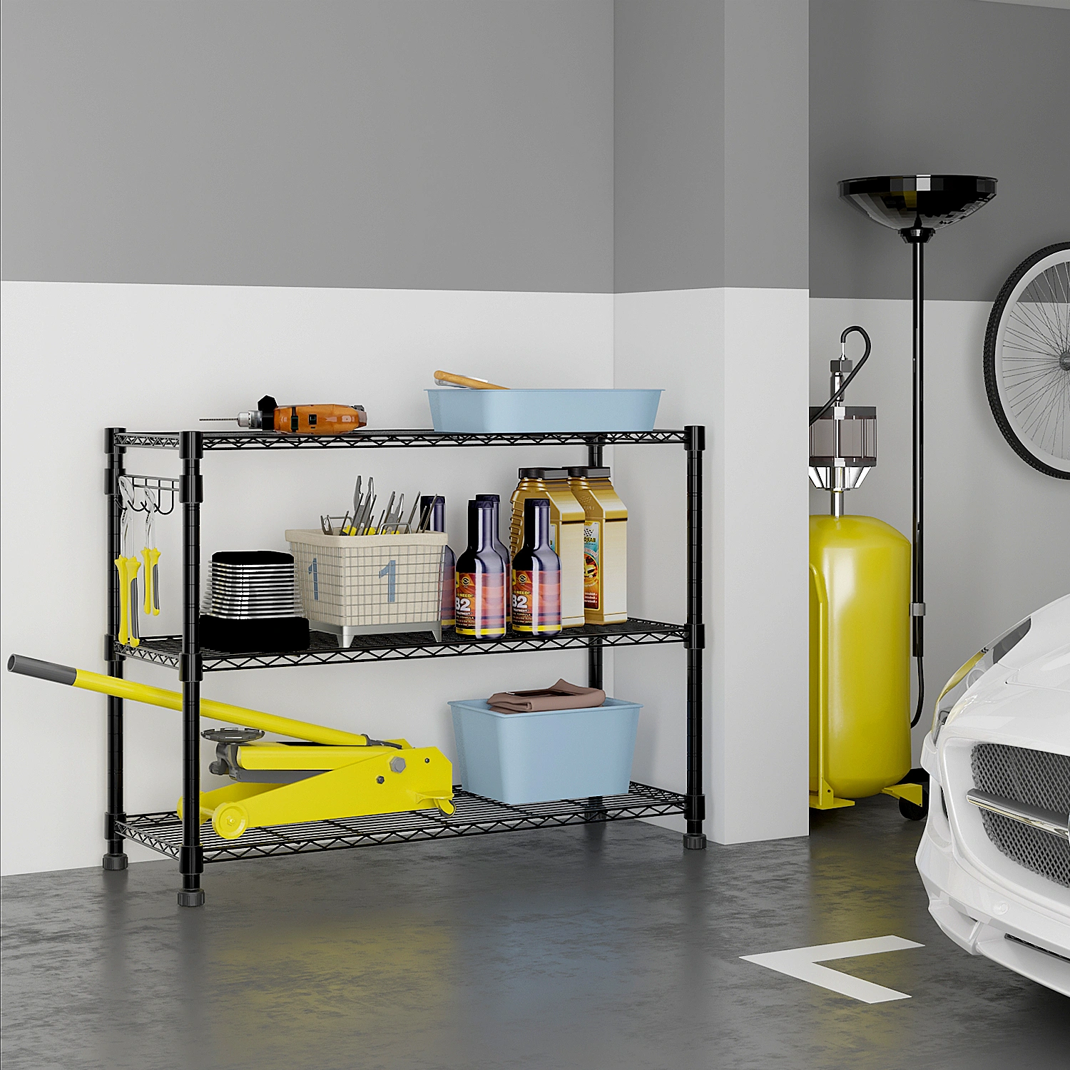 6-Tier disassembly and free assembly NSF-Certified Steel Wire Shelving with Wheels view 5