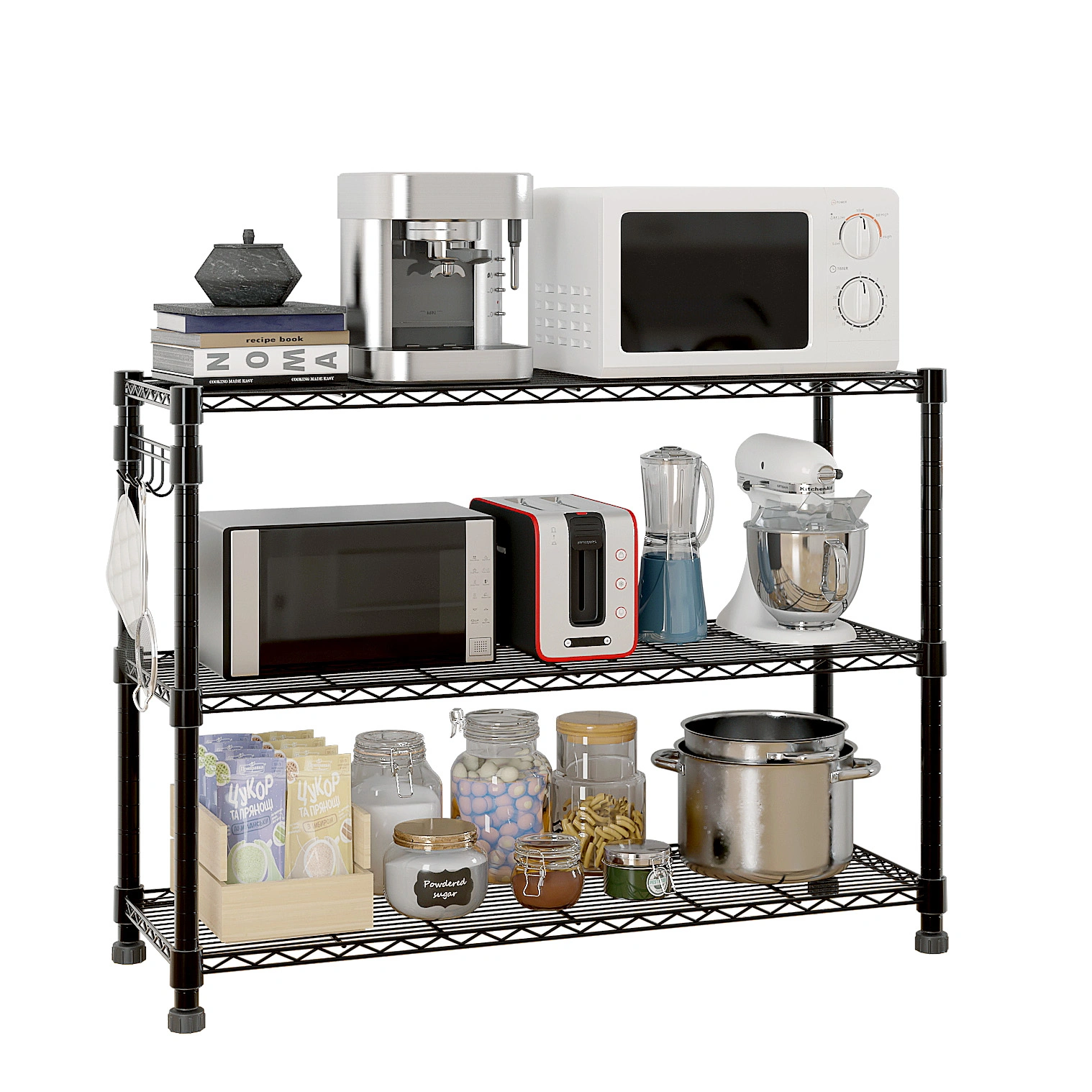 6-Tier disassembly and free assembly NSF-Certified Steel Wire Shelving with Wheels view 9