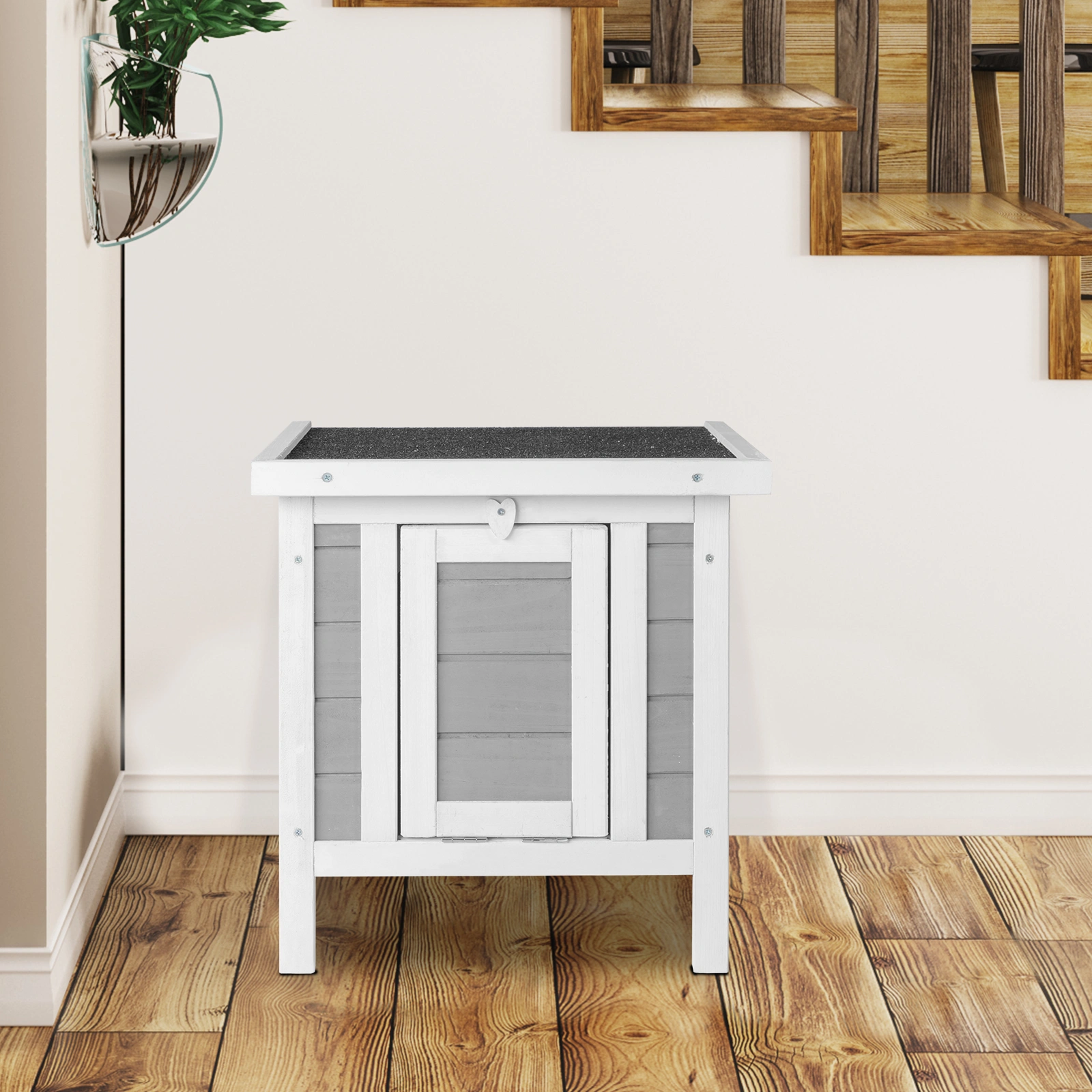 20" Wooden Waterproof Rabbit Hutch Pet Bunny Small Animal House Habitat Gray view 10
