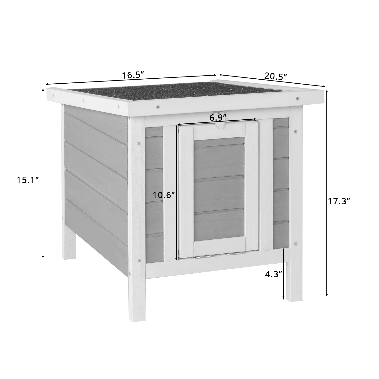 20" Wooden Waterproof Rabbit Hutch Pet Bunny Small Animal House Habitat Gray view 13