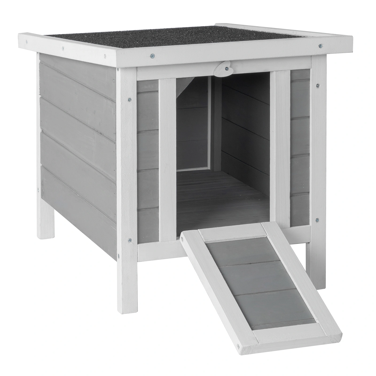 20" Wooden Waterproof Rabbit Hutch Pet Bunny Small Animal House Habitat Gray view 6