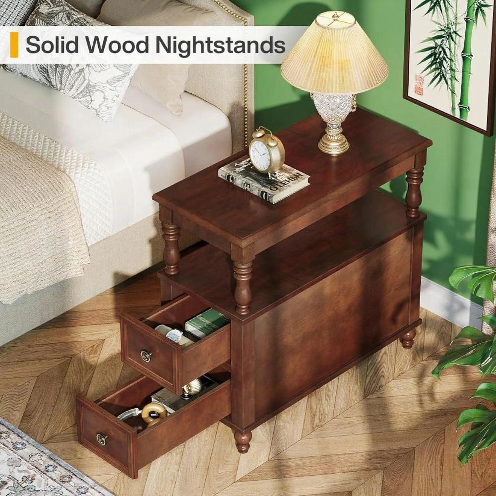Rattan Coffee Table, Mid-Century Modern Round Side Table with Natural Peacock Weave, Living Room Accent Table view 5