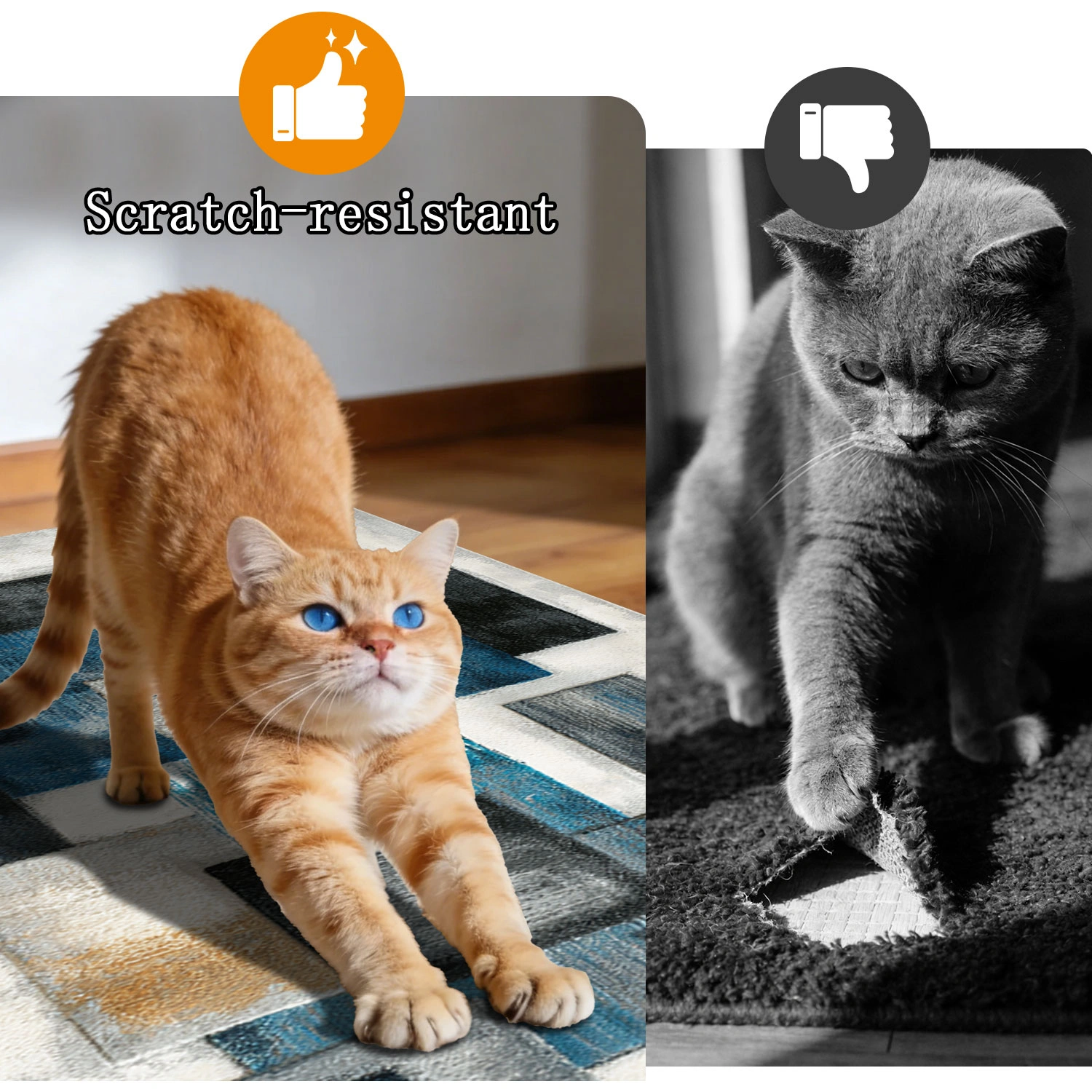 Three-piece kitchen rug set, non-slip and washable, abstract pattern kitchen hallway rug, soft and comfortable, suitable for sinks, floors, entrances, hallways and bathrooms. view 8
